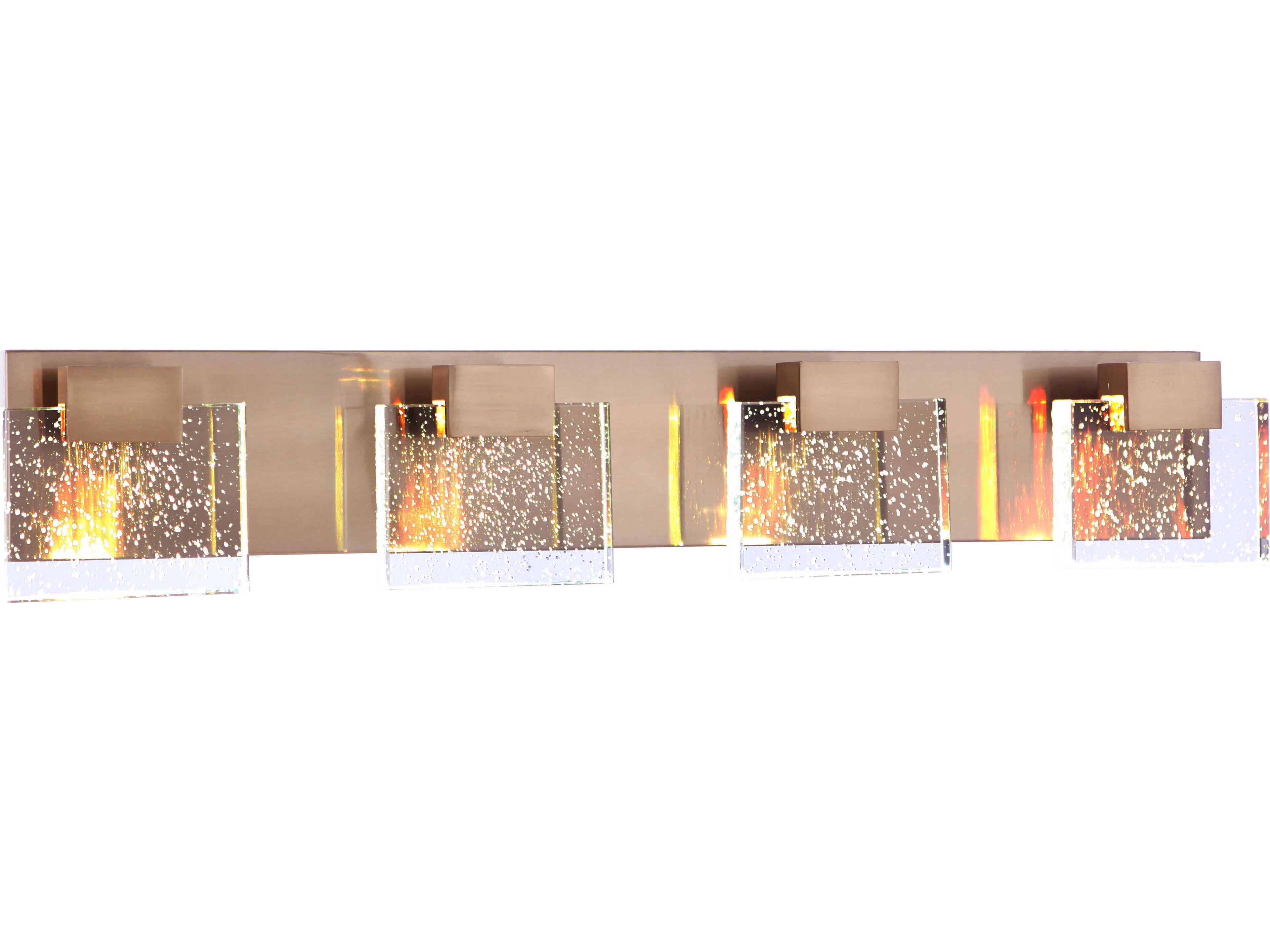 Craftmade Alamere 4-Light Satin Brass Glass LED Vanity Light