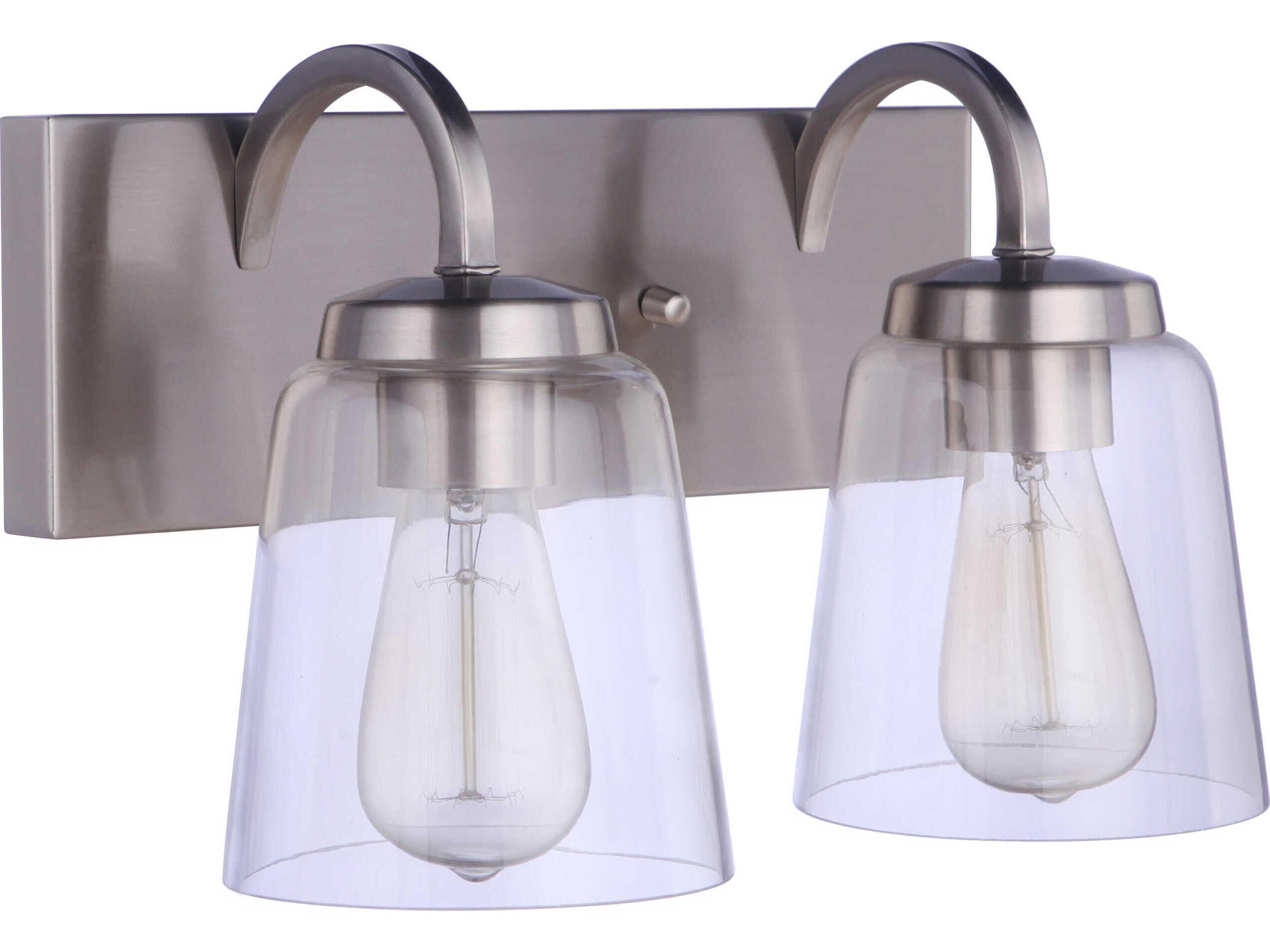 Elsa 2-Light Brushed Polished Nickel Vanity Light