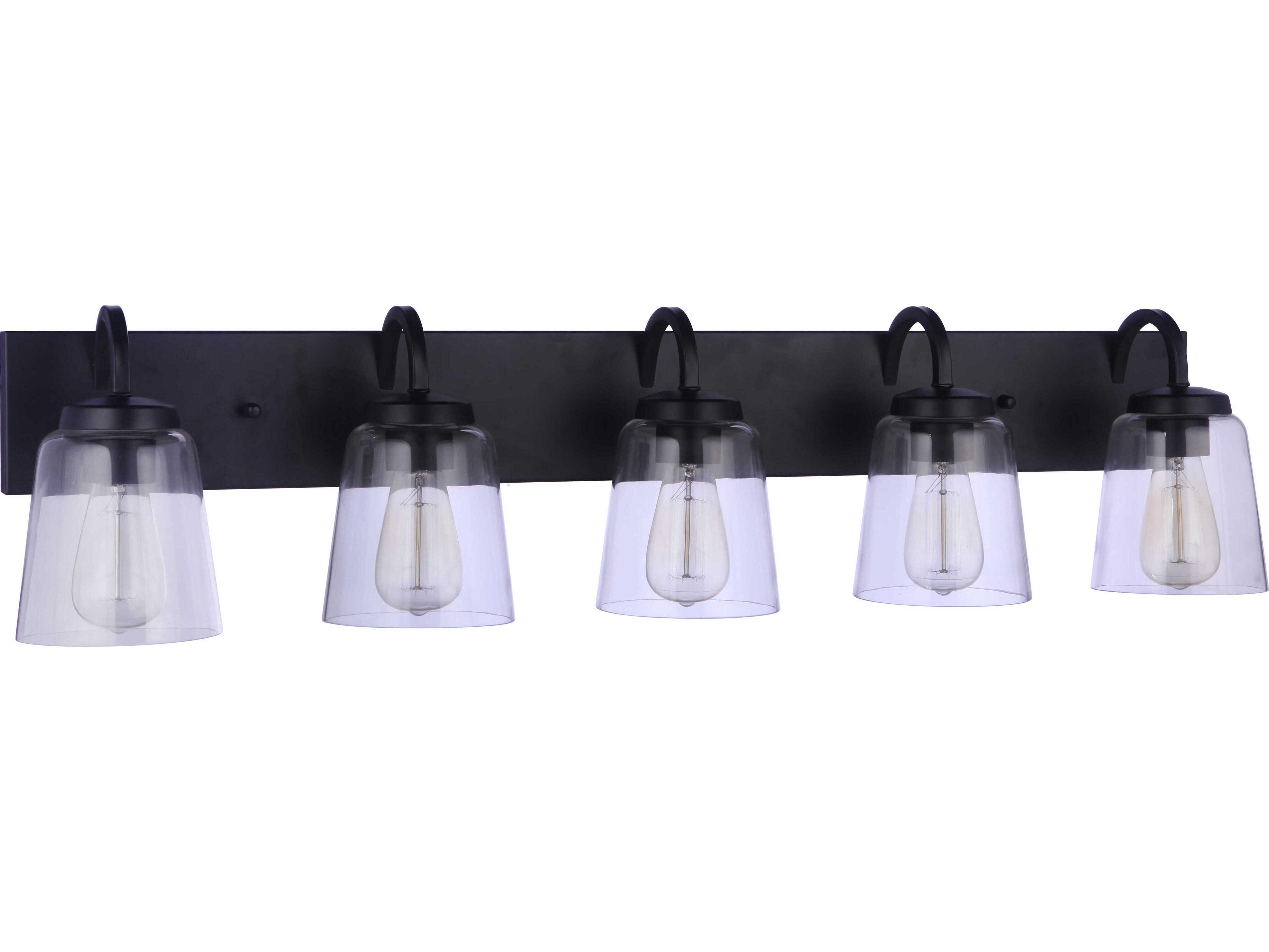 Elsa 5-Light Flat Black Vanity Light