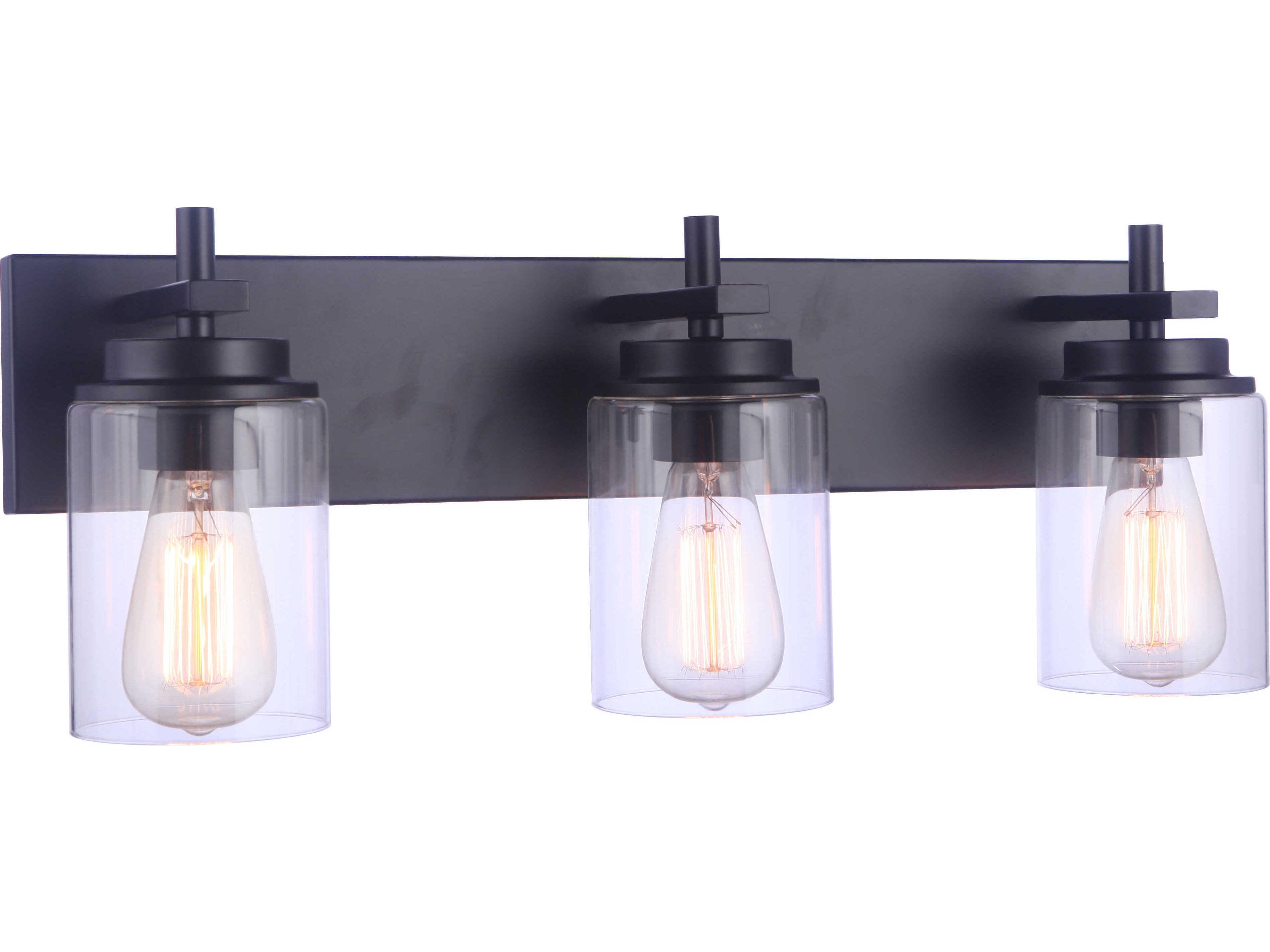 Craftmade Reeves 3-Light Flat Black Vanity Light