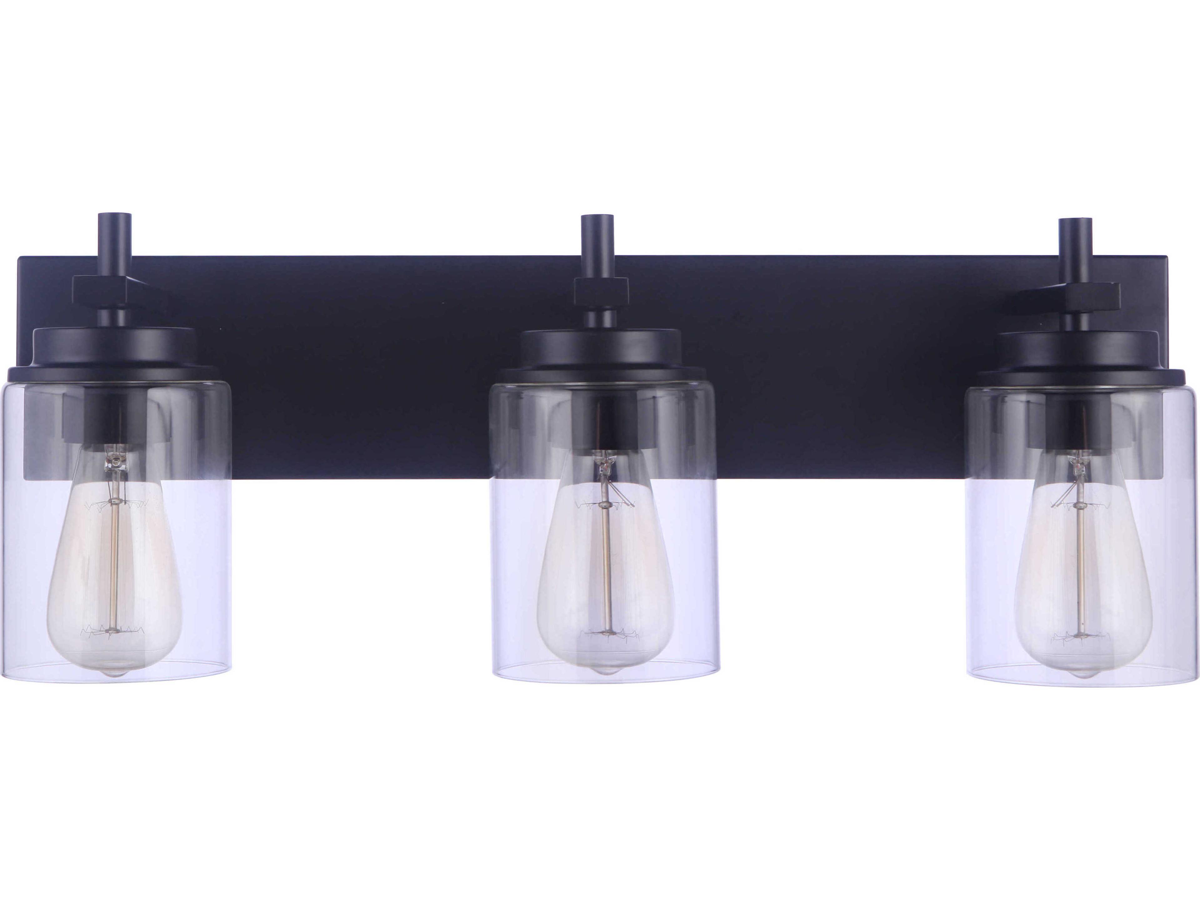 Craftmade Reeves 3-Light Flat Black Vanity Light
