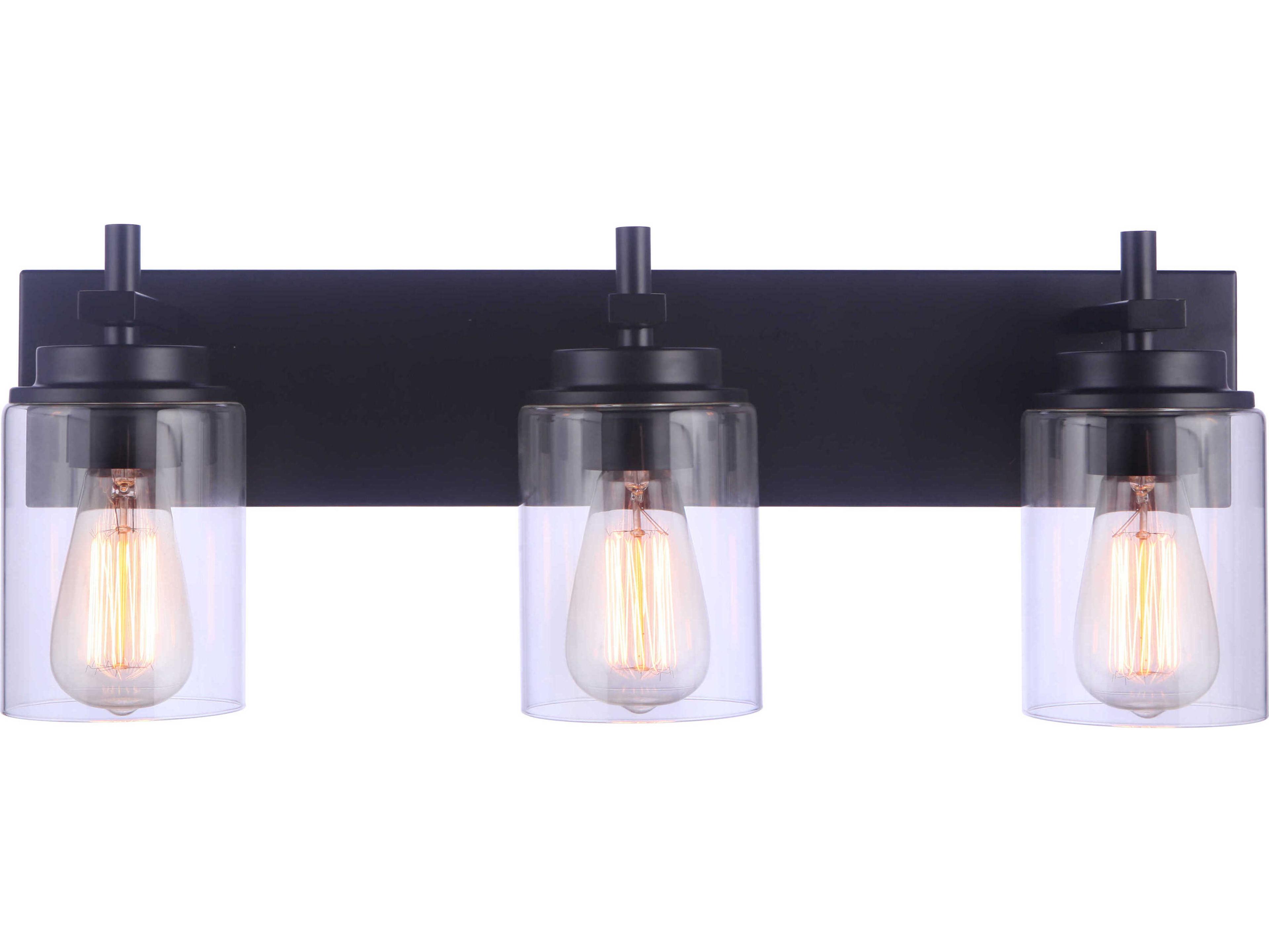 Craftmade Reeves 3-Light Flat Black Vanity Light