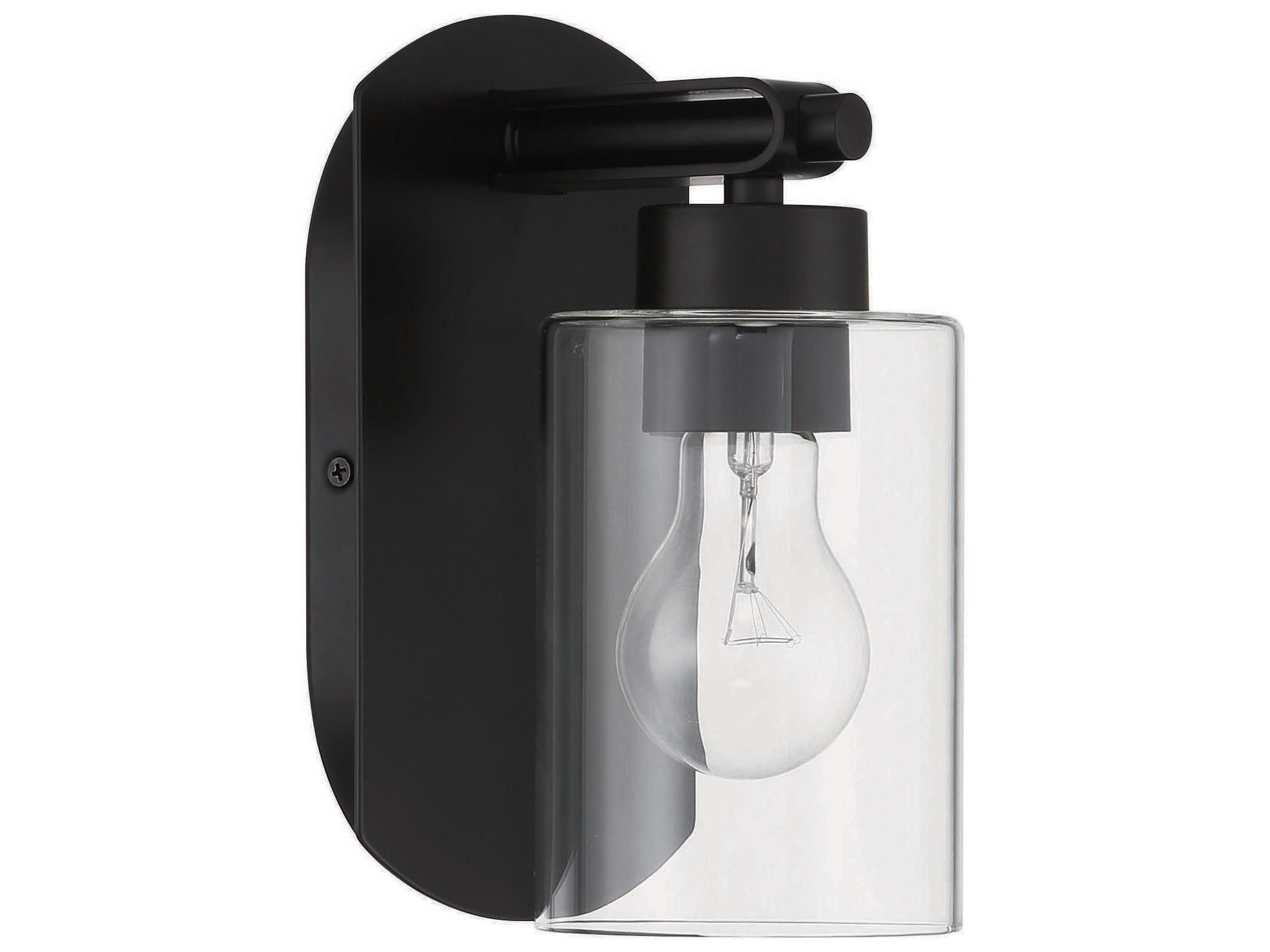 Hendrix 1-Light Flat Black Brass Wall Sconce