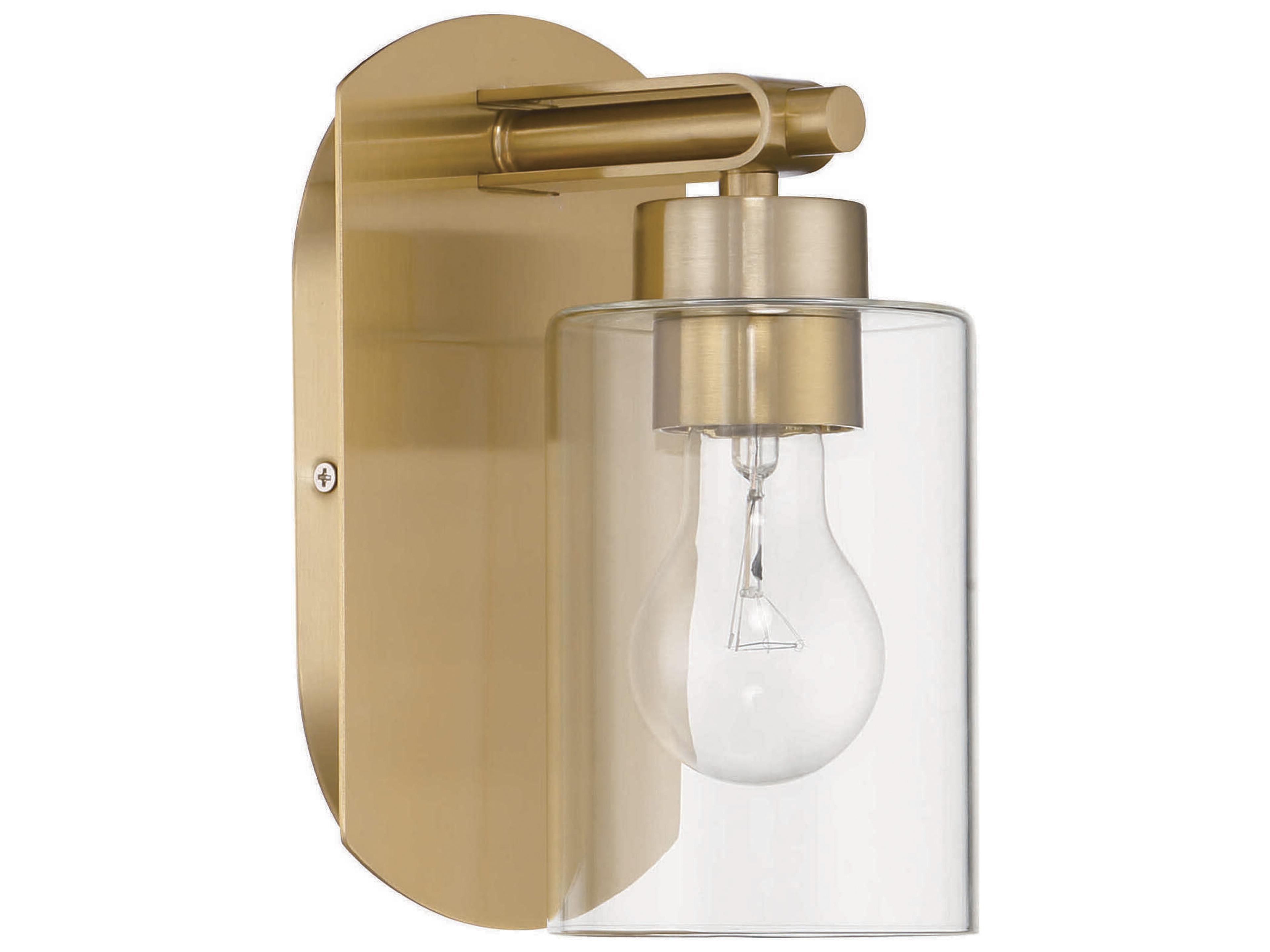 Hendrix 1-Light Satin Brass Black Wall Sconce
