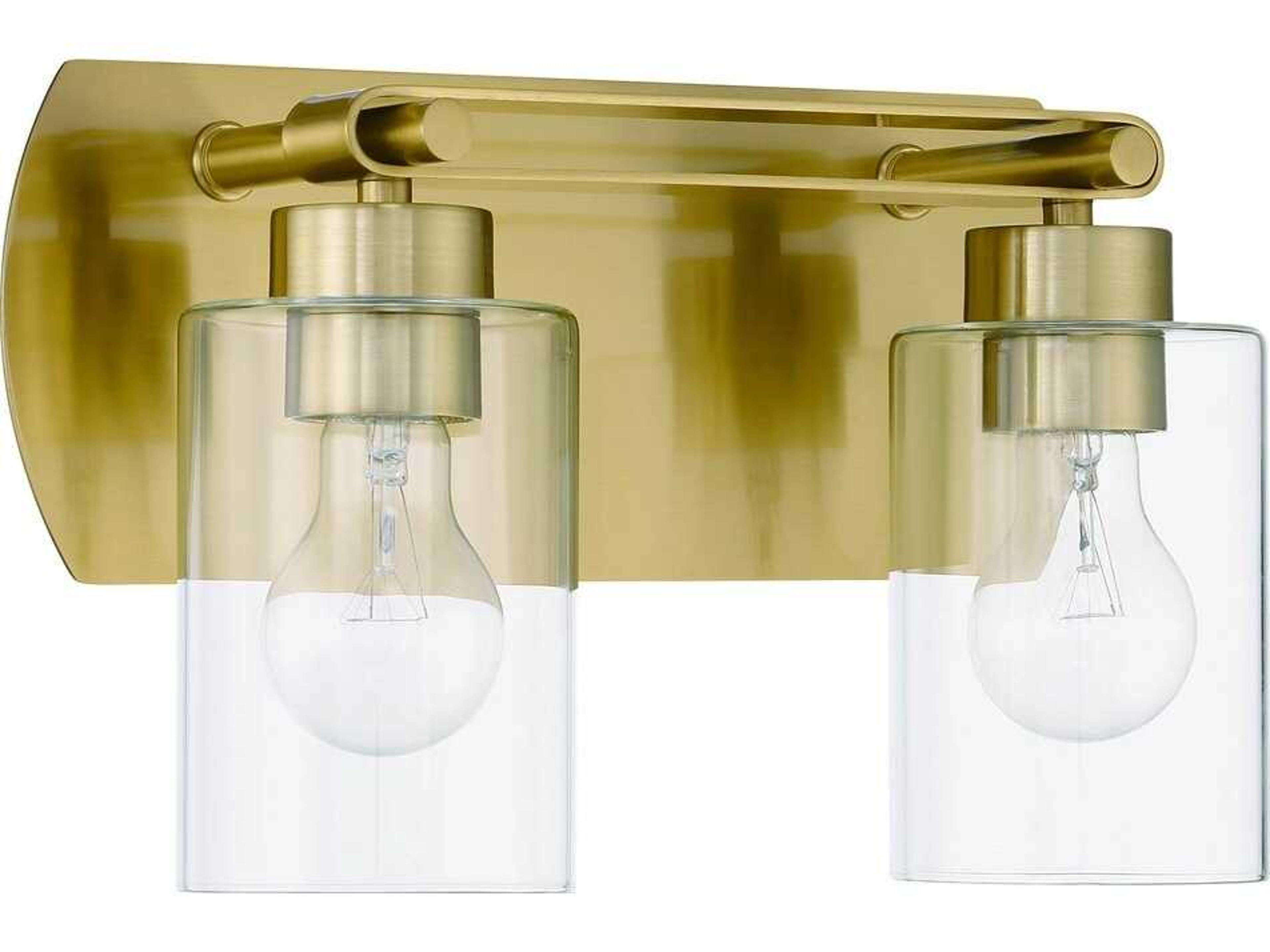 Hendrix 2-Light Satin Brass Vanity Light