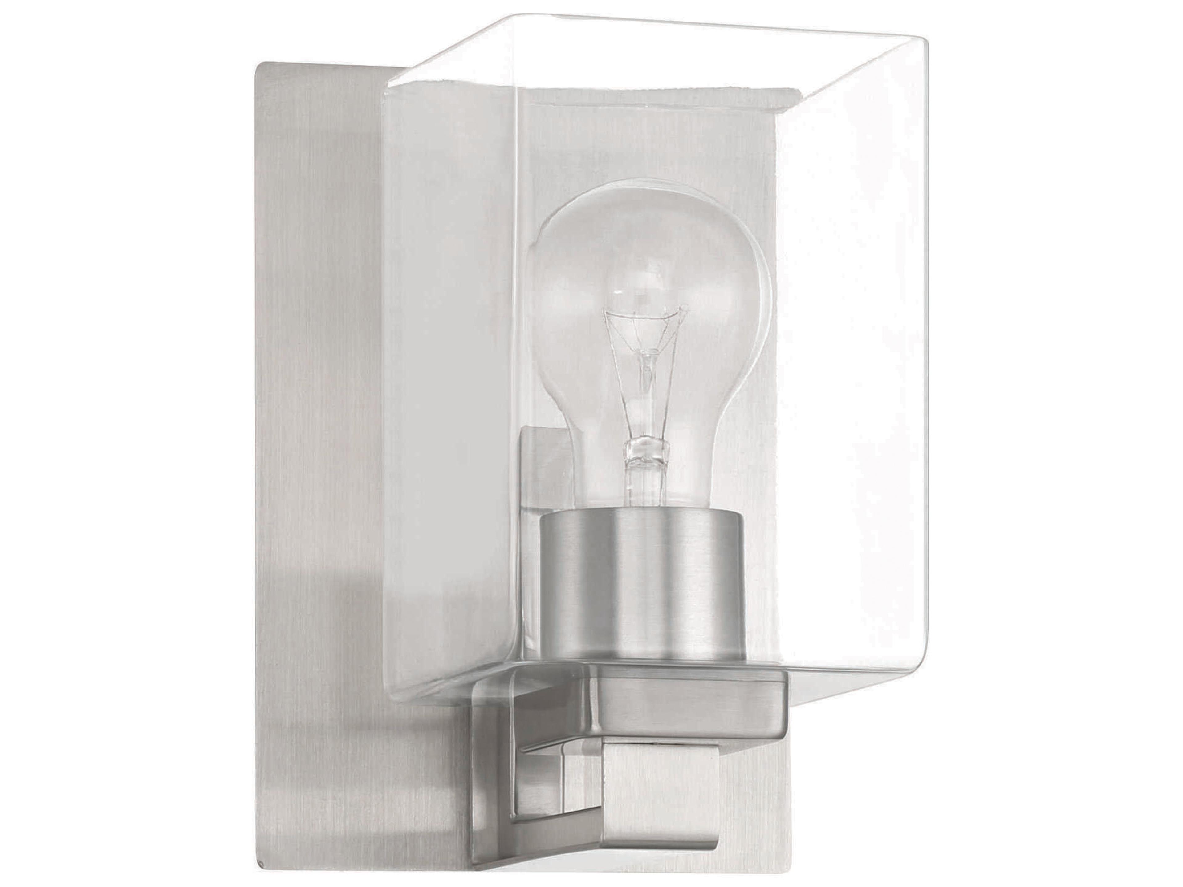 Mcclane 1-Light Brushed Polished Nickel Wall Sconce