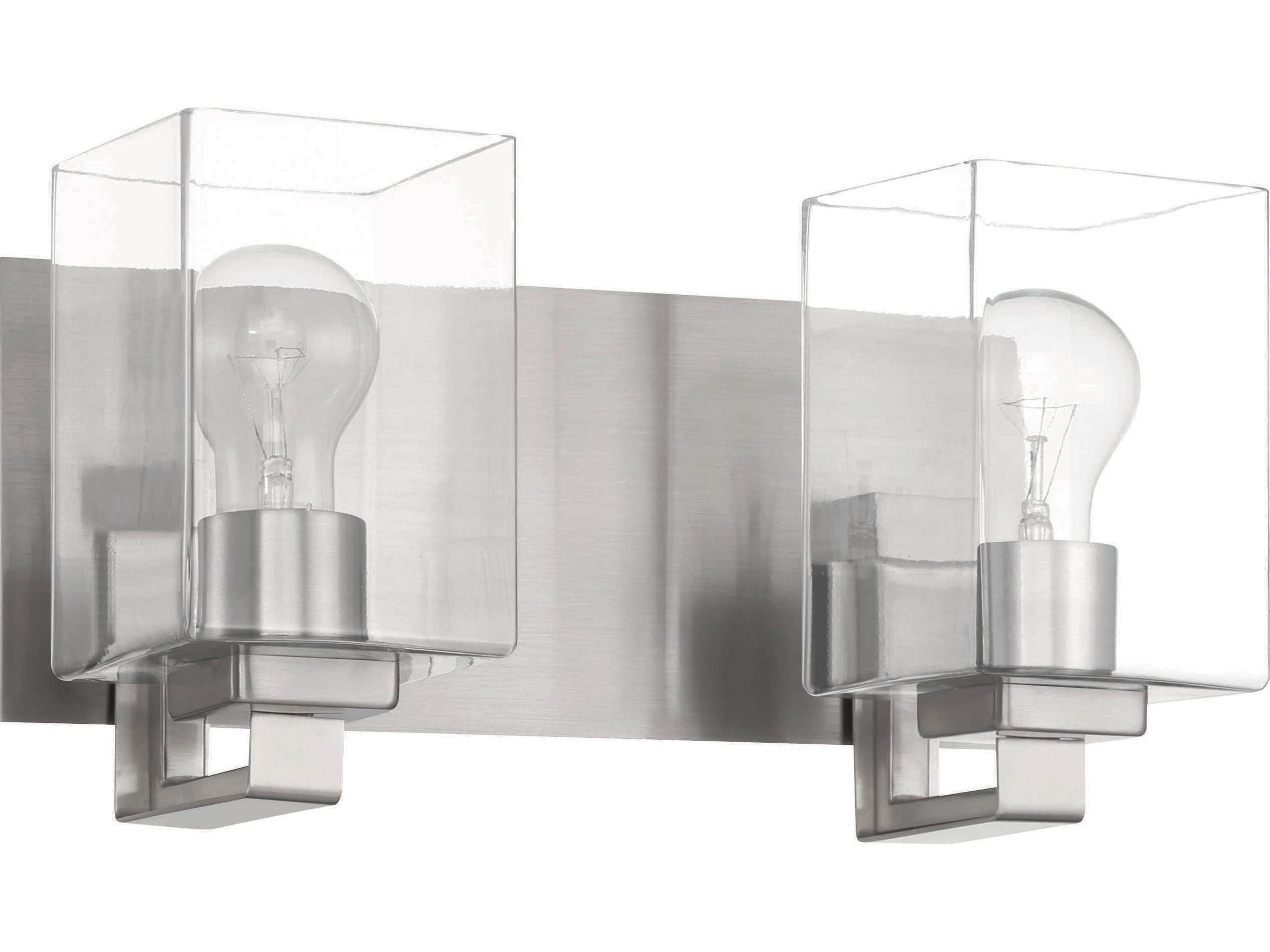 Mcclane 2-Light Brushed Polished Nickel Vanity Light