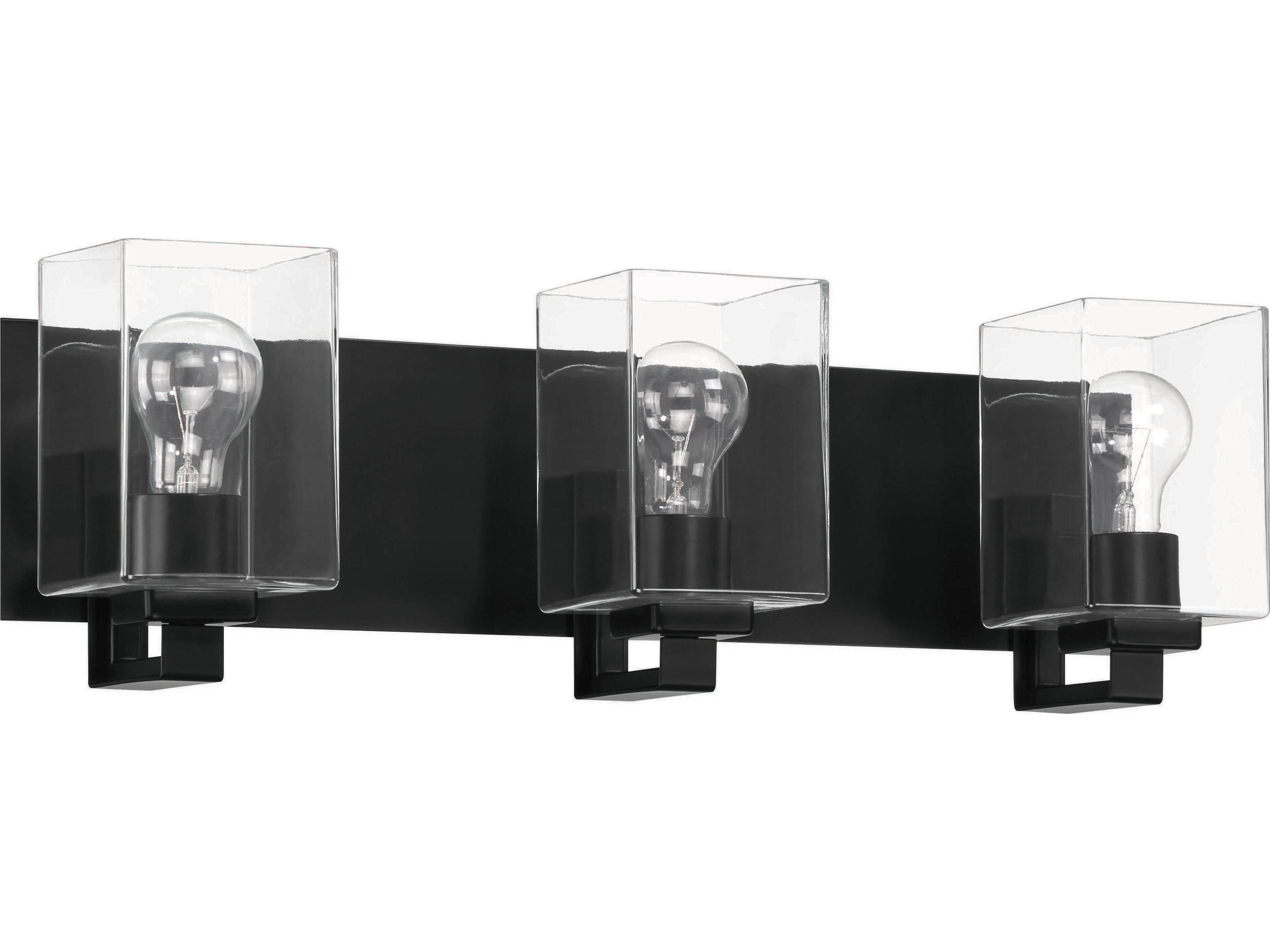 Mcclane 3-Light Flat Black Vanity Light