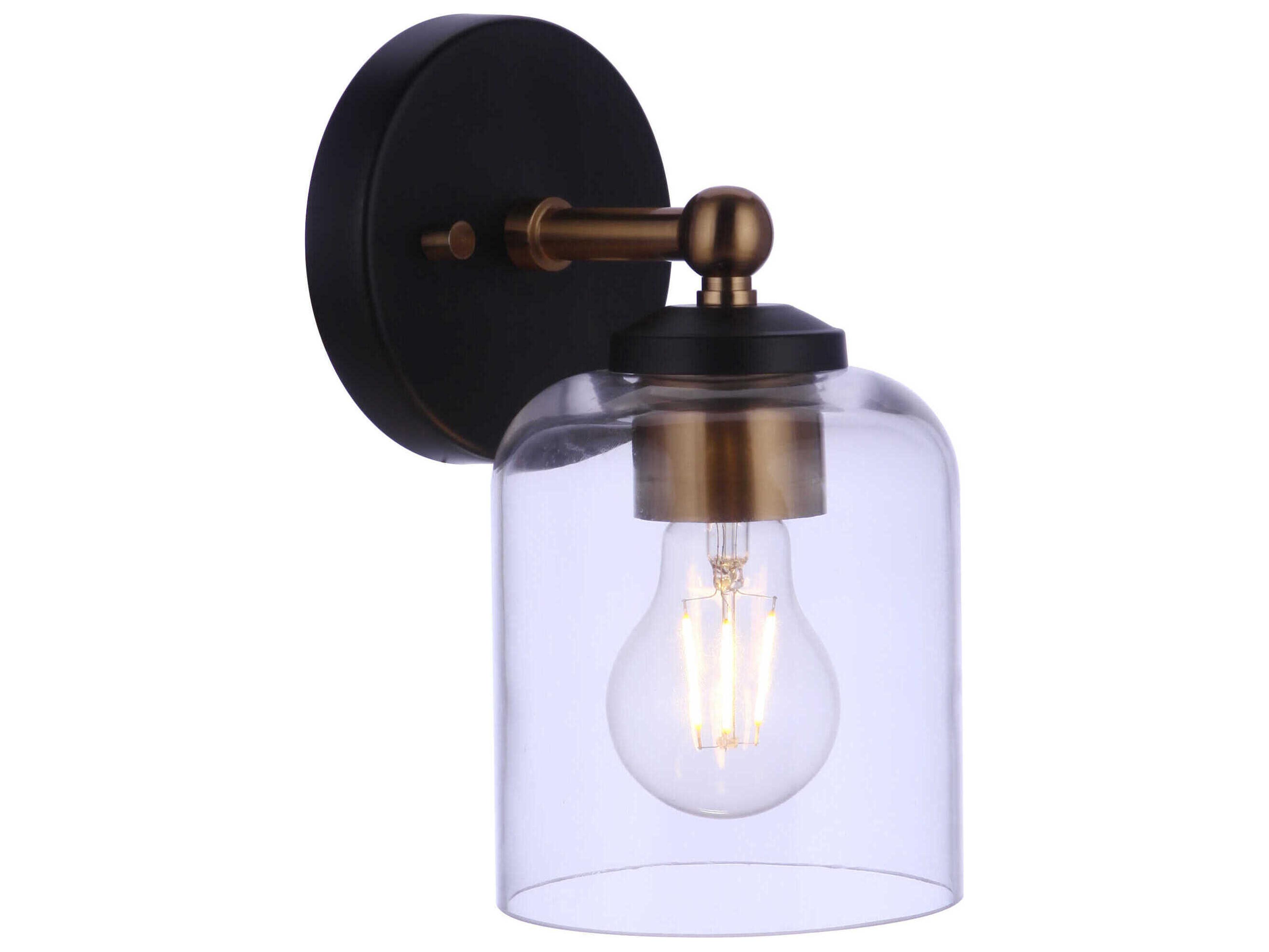 Craftmade Coppa 1-Light Flat Black Satin Brass Wall Sconce