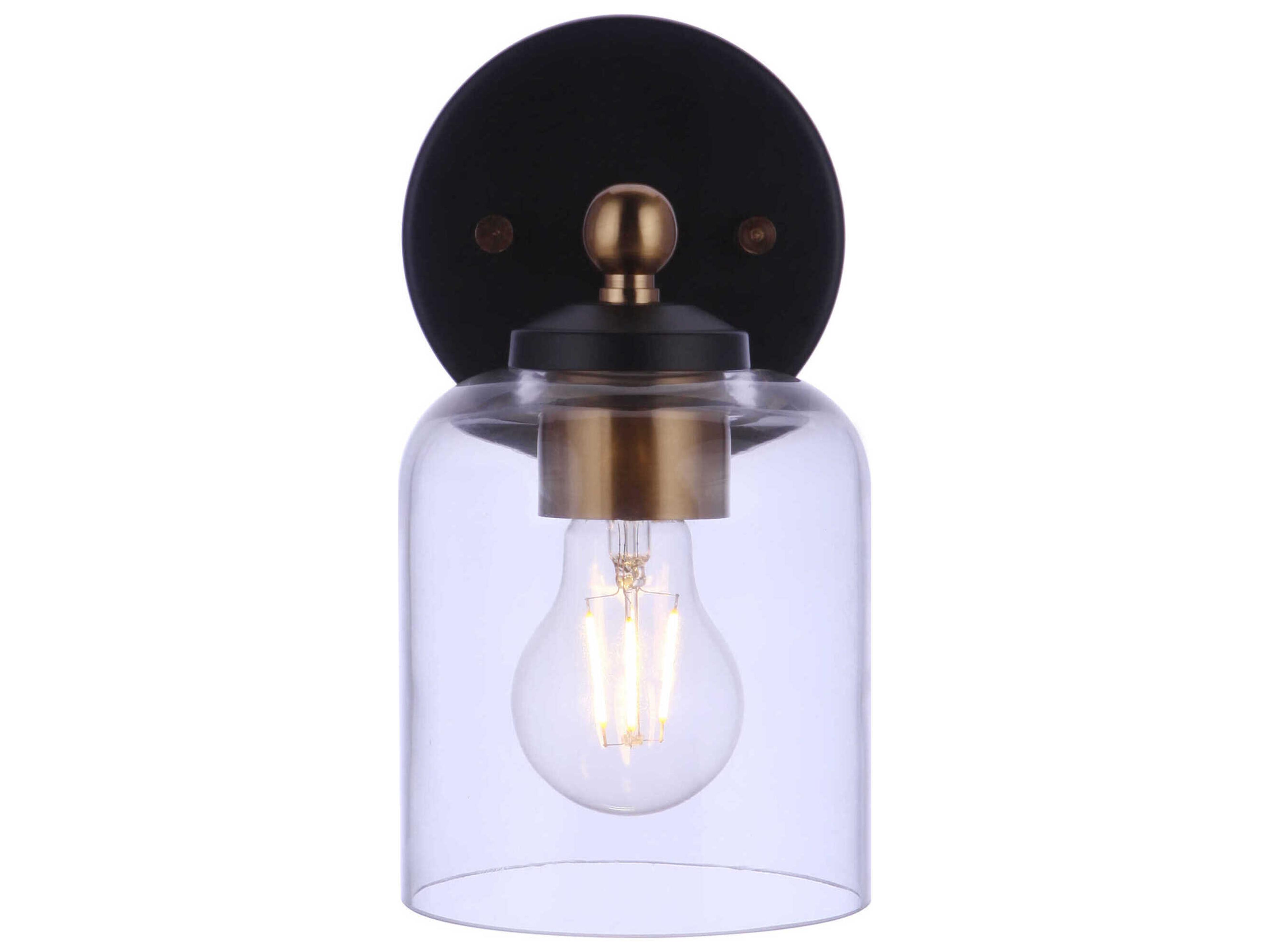 Craftmade Coppa 1-Light Flat Black Satin Brass Wall Sconce