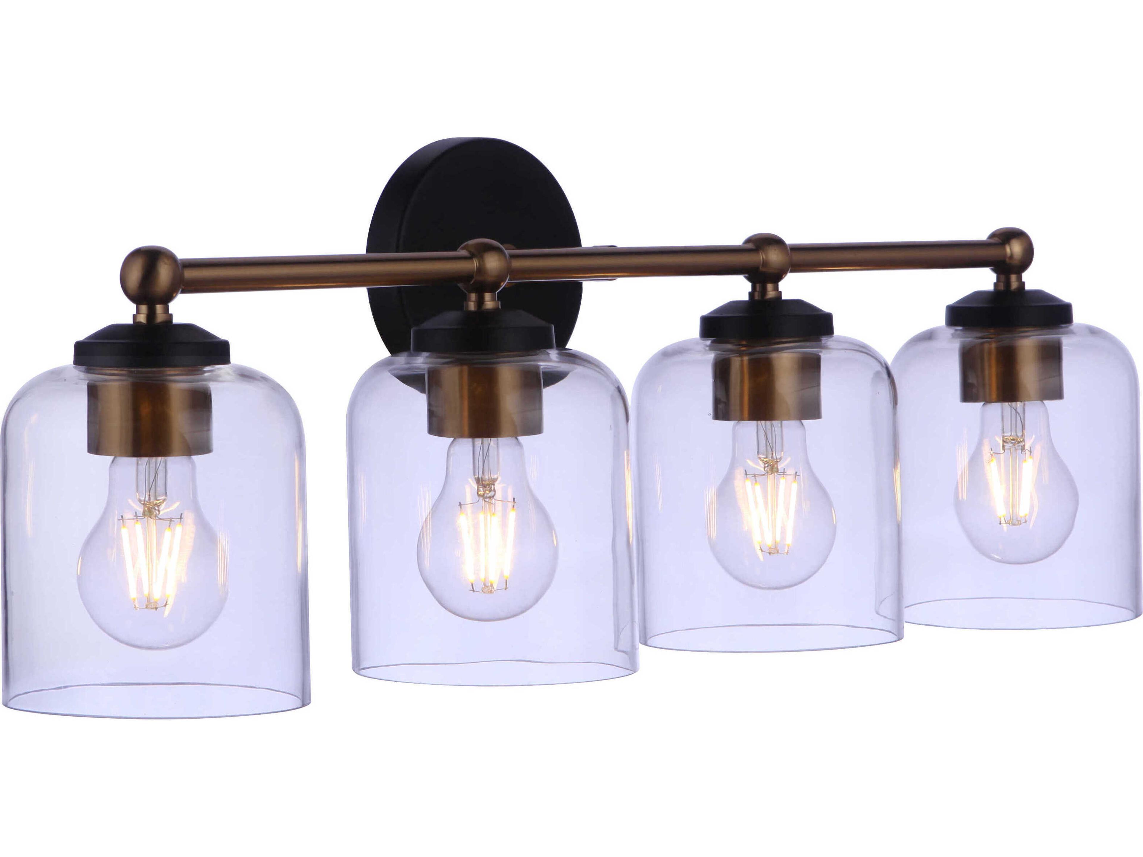 Craftmade Coppa 4-Light Flat Black Satin Brass Vanity Light