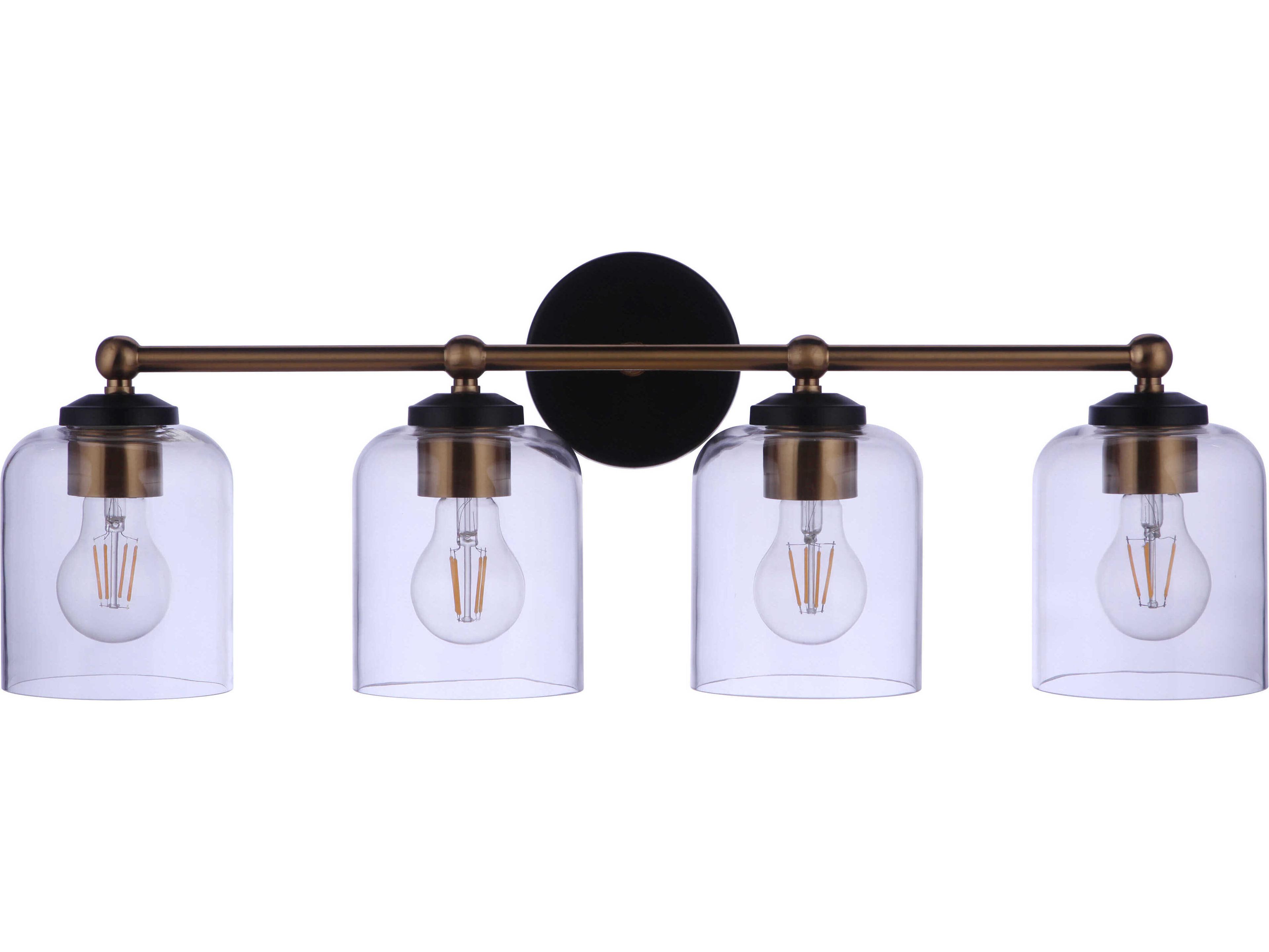 Craftmade Coppa 4-Light Flat Black Satin Brass Vanity Light