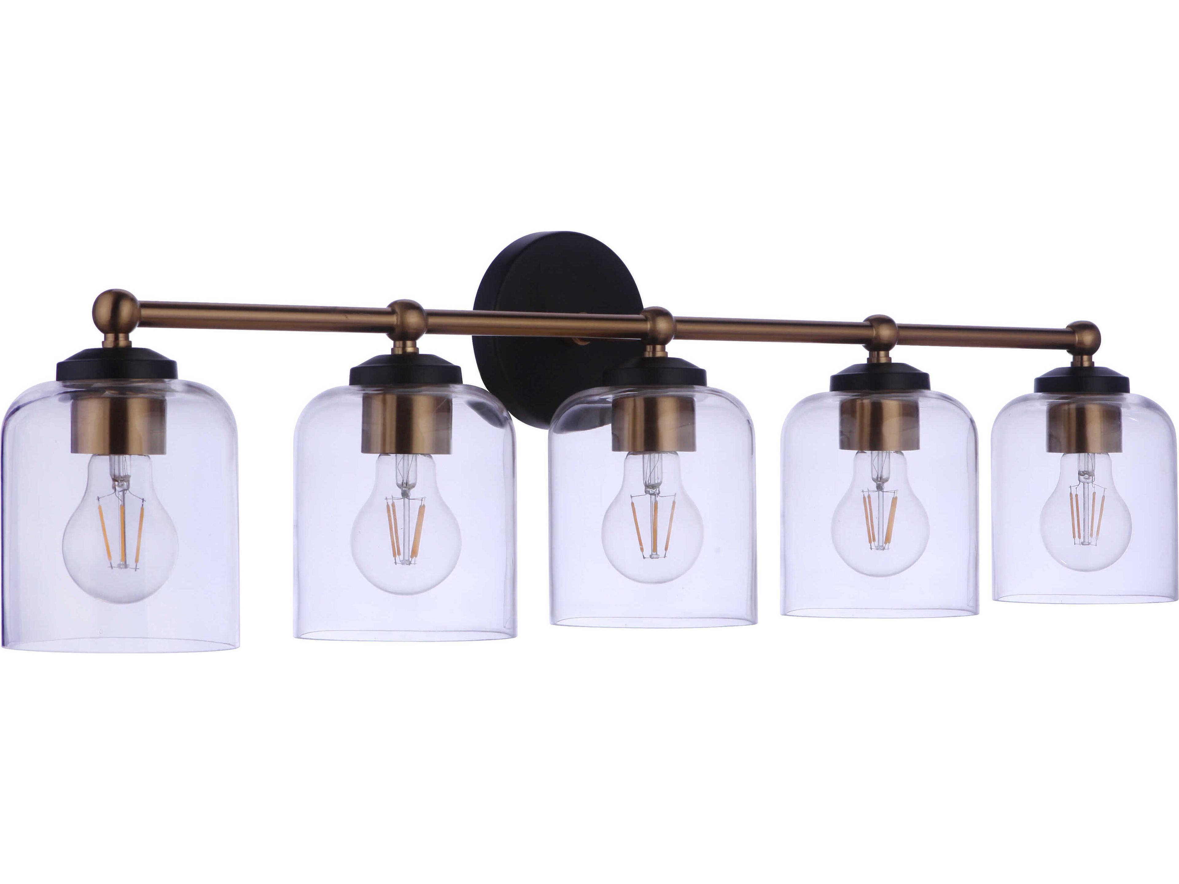 Coppa 5-Light Flat Black Satin Brass Vanity Light