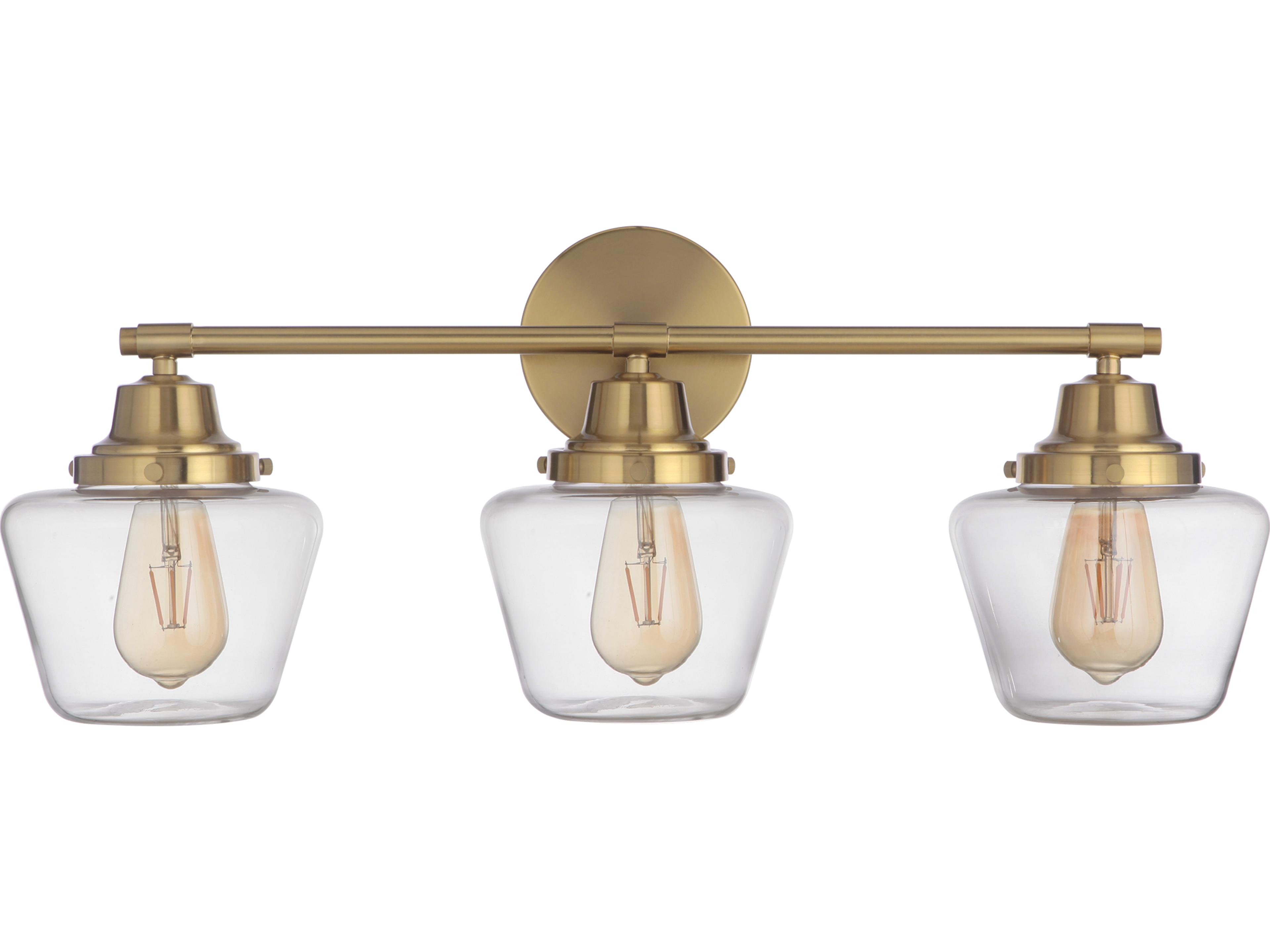 Essex 3-Light Satin Brass Glass Vanity Light