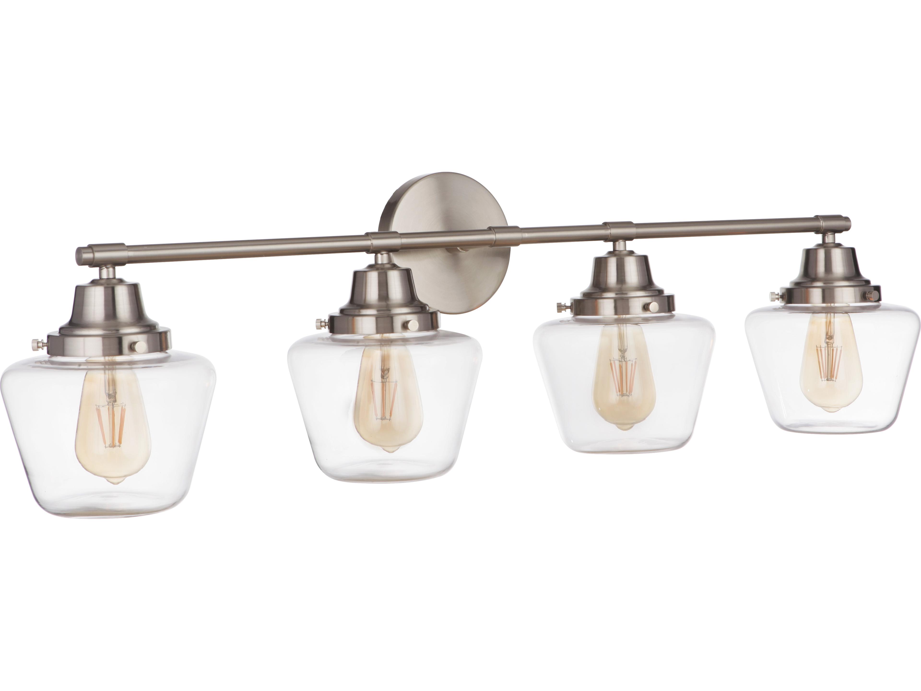 Essex 4-Light Brushed Polished Nickel Glass Vanity Light