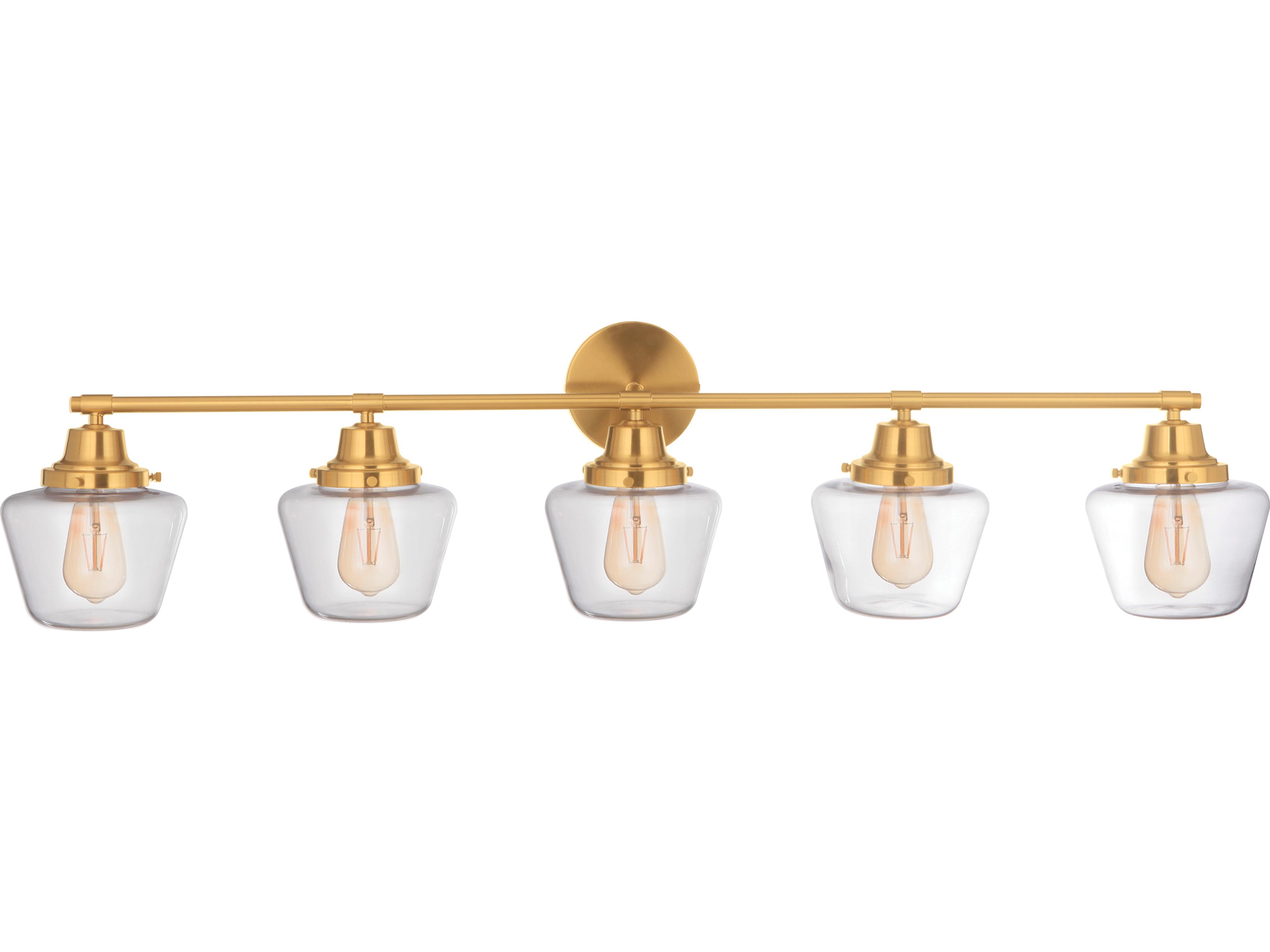 Essex 5-Light Satin Brass Glass Vanity Light