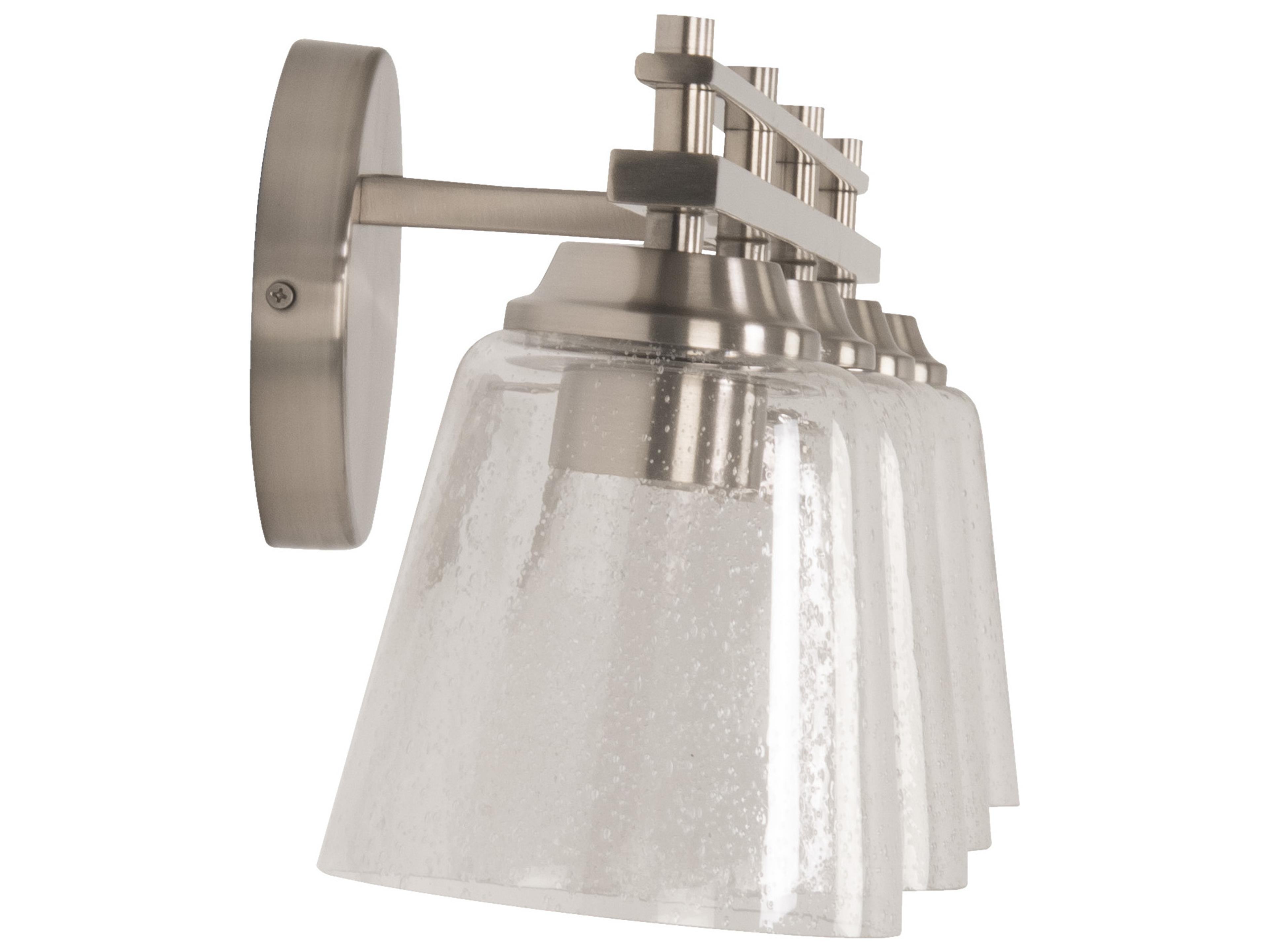 Craftmade Drake 4-Light Brushed Polished Nickel Glass Vanity Light