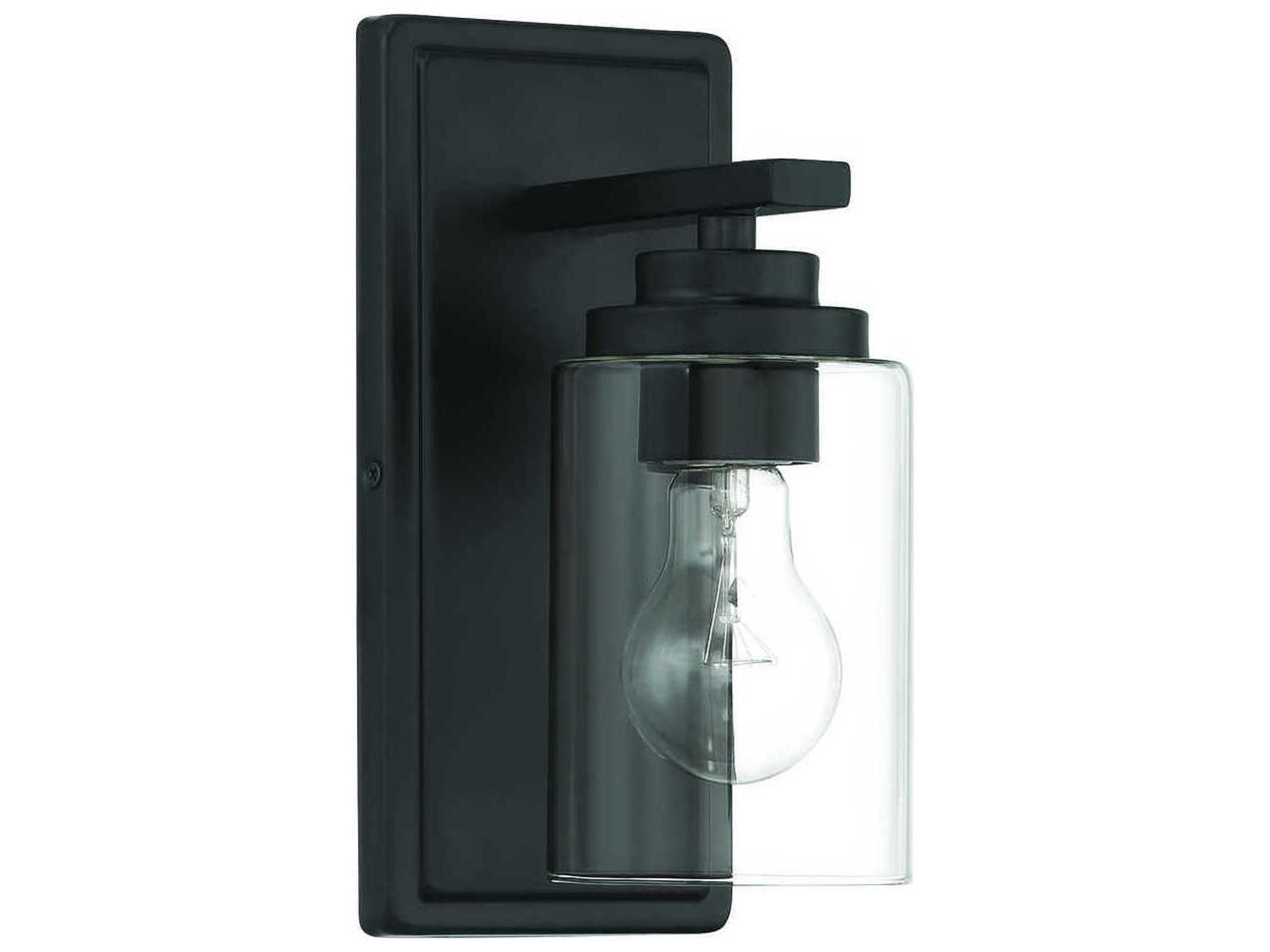 Clark 1-Light Flat Black Wall Sconce