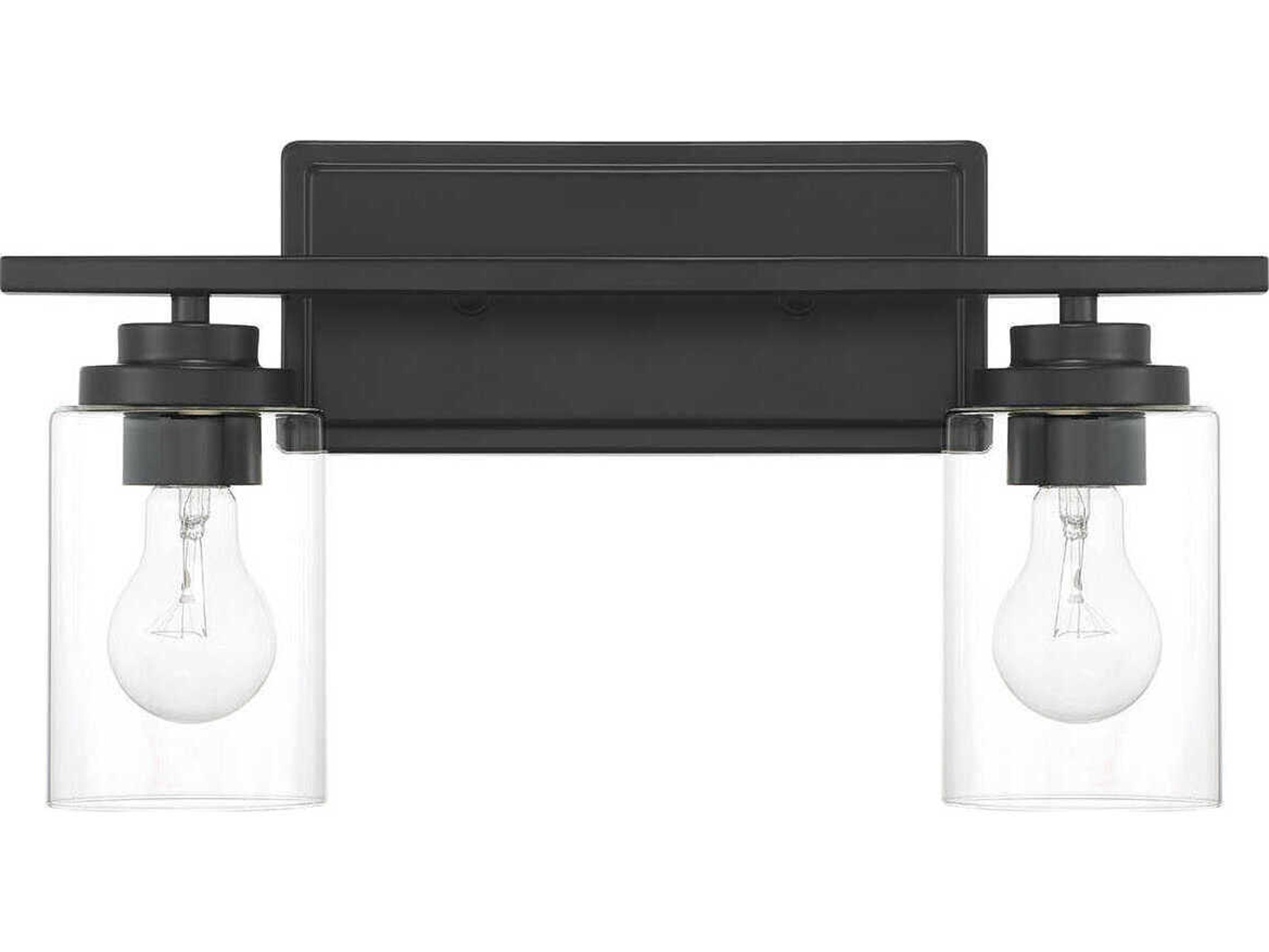 Craftmade Clark 2-Light Flat Black Vanity Light