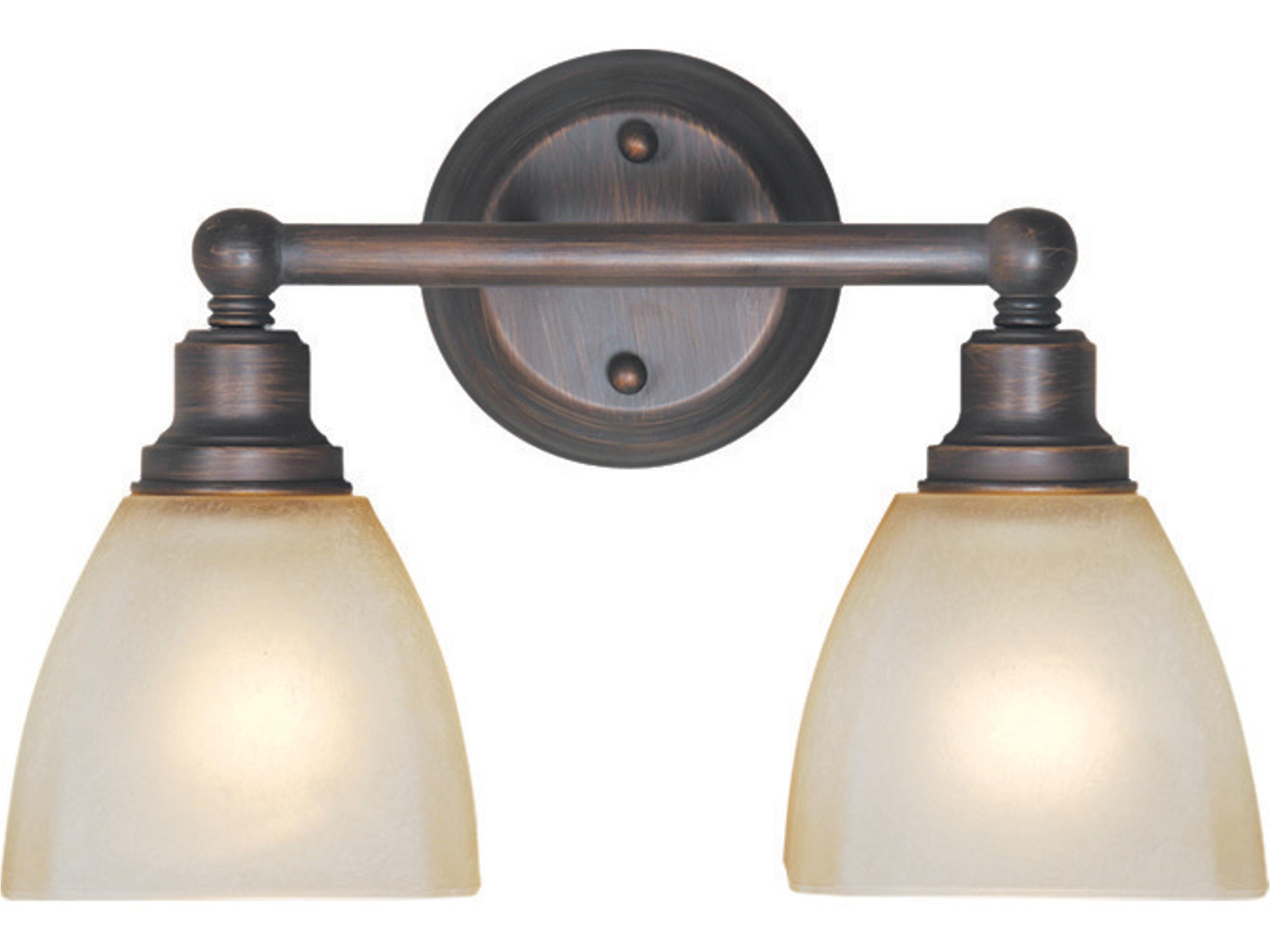 Craftmade Bradley 2-Light Bronze Glass Vanity Light