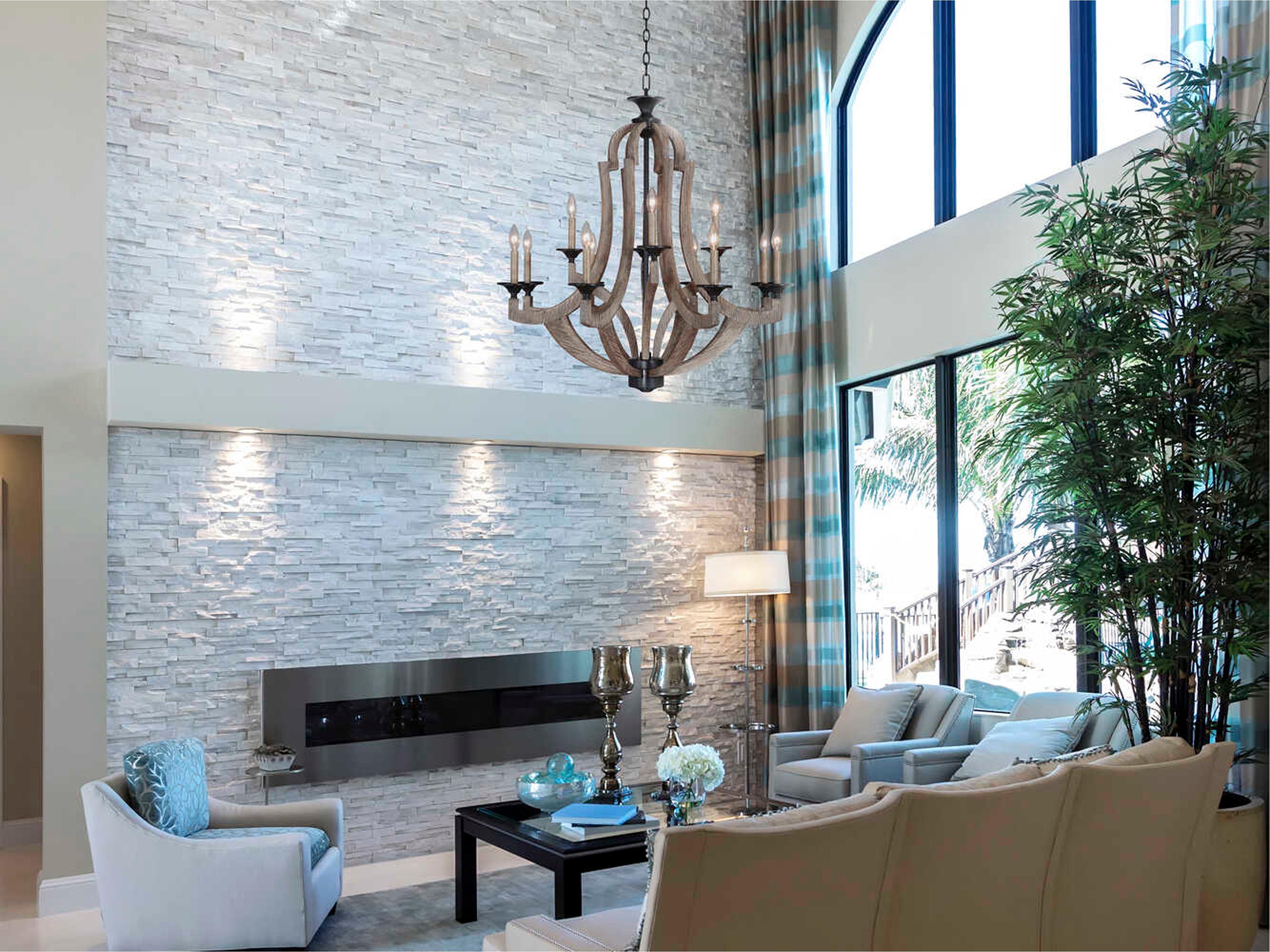 Craftmade Winton 12-Light Weathered Pine bronze Candelabra Chandelier