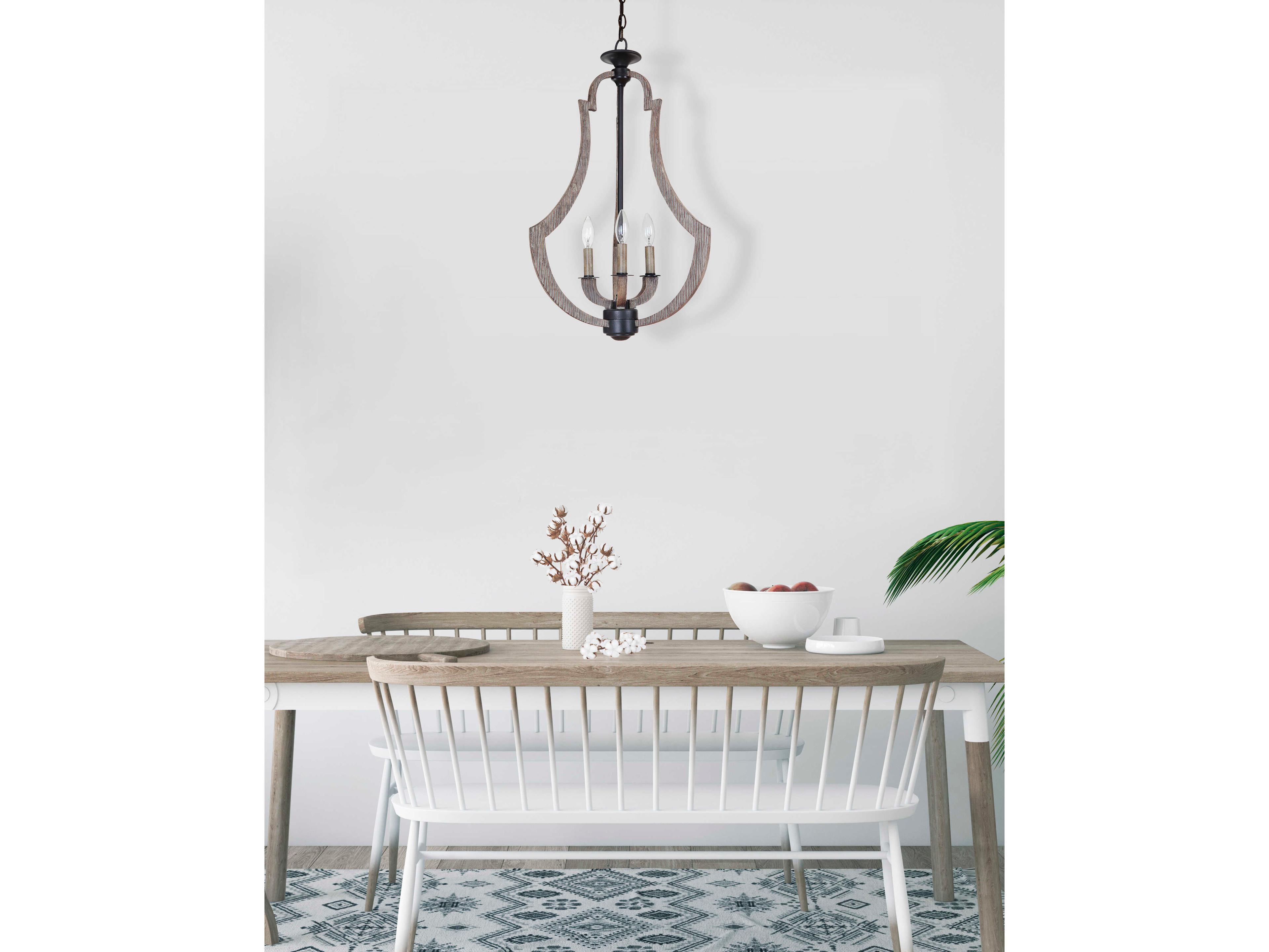 Craftmade Winton 3-Light Weathered Pine bronze Candelabra Chandelier