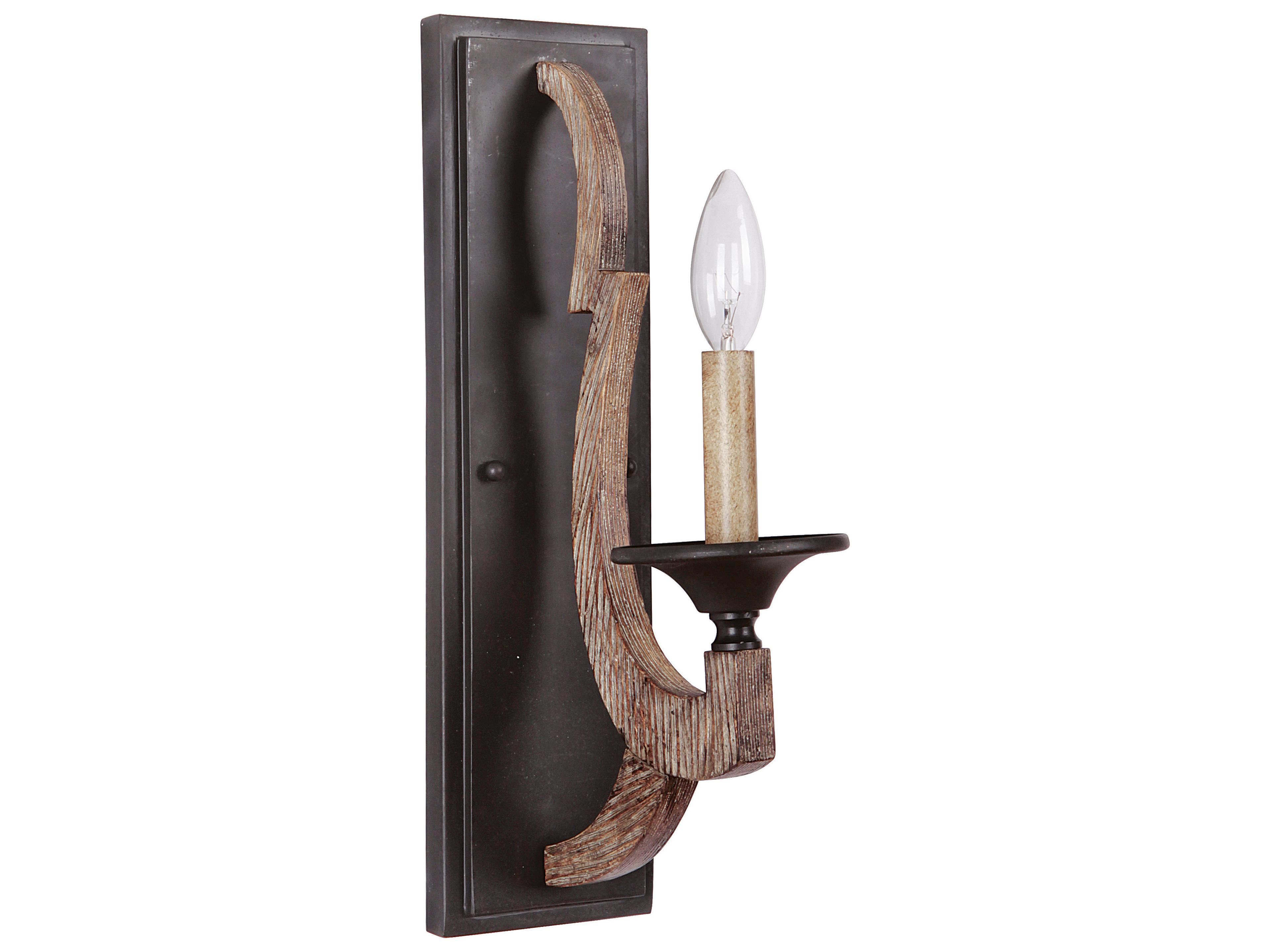 Winton 1-Light Weathered Pine Brown Wall Sconce