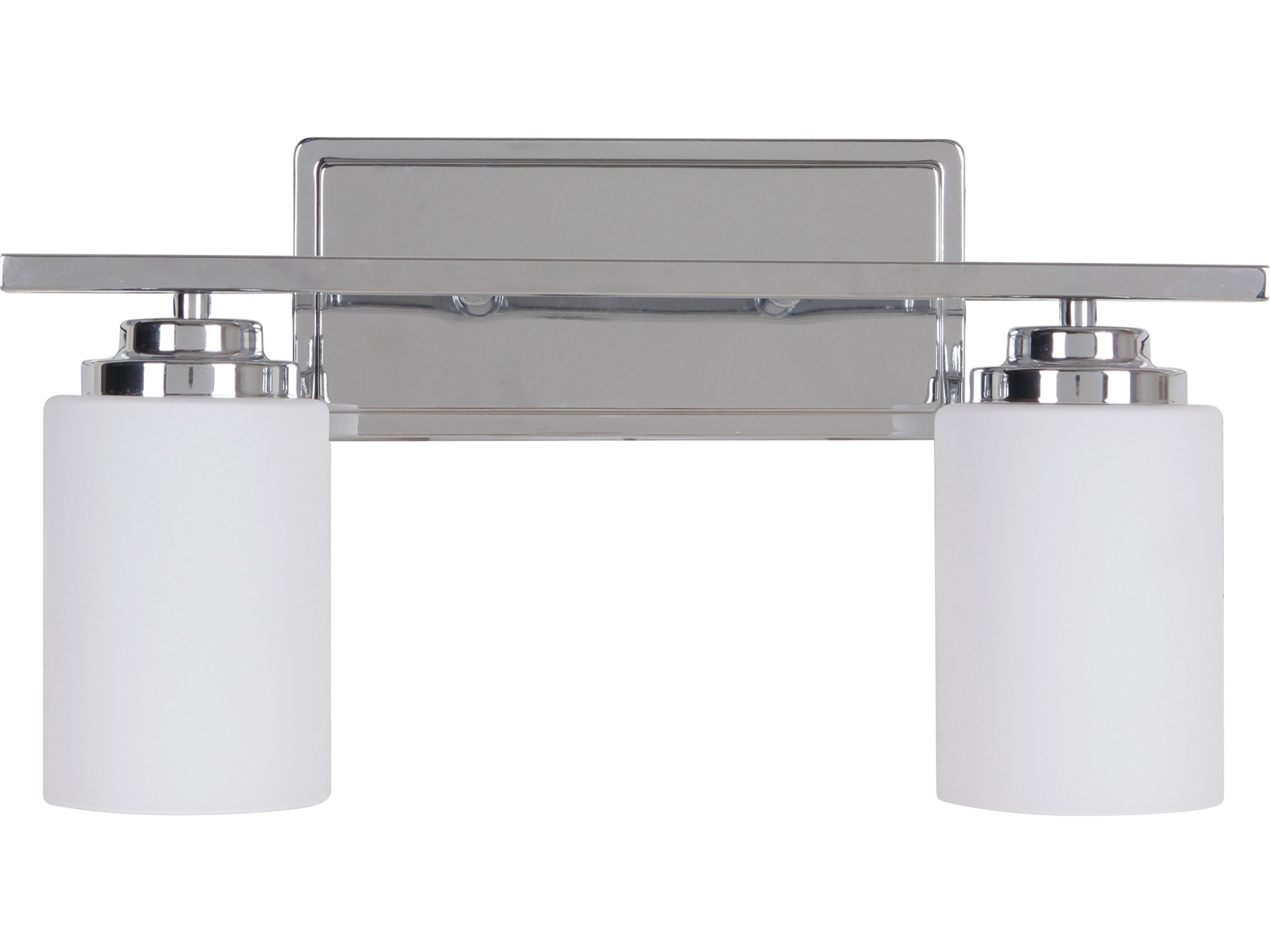 Albany 2-Light Chrome Glass Vanity Light