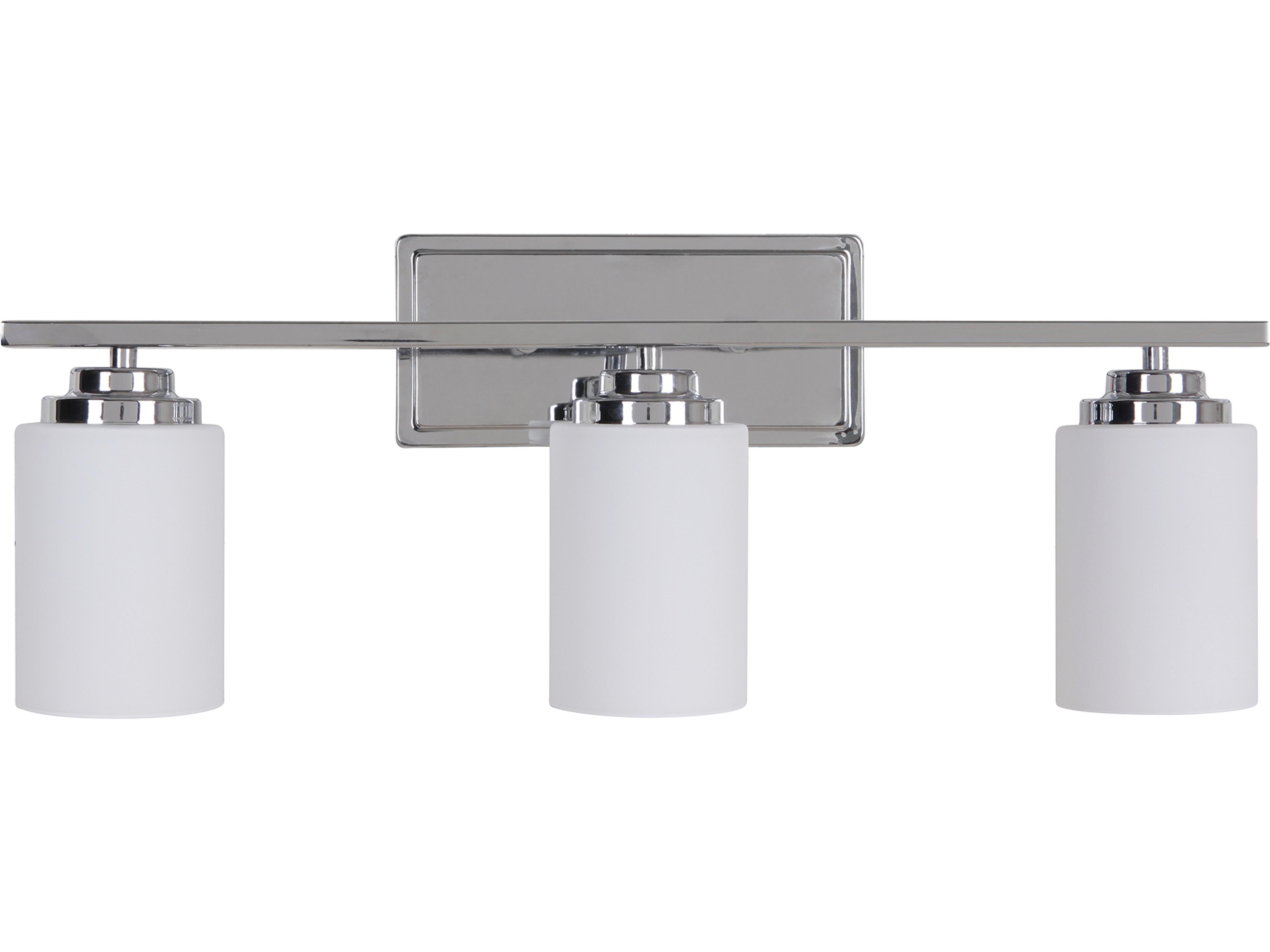 Albany 3-Light Chrome Glass Vanity Light