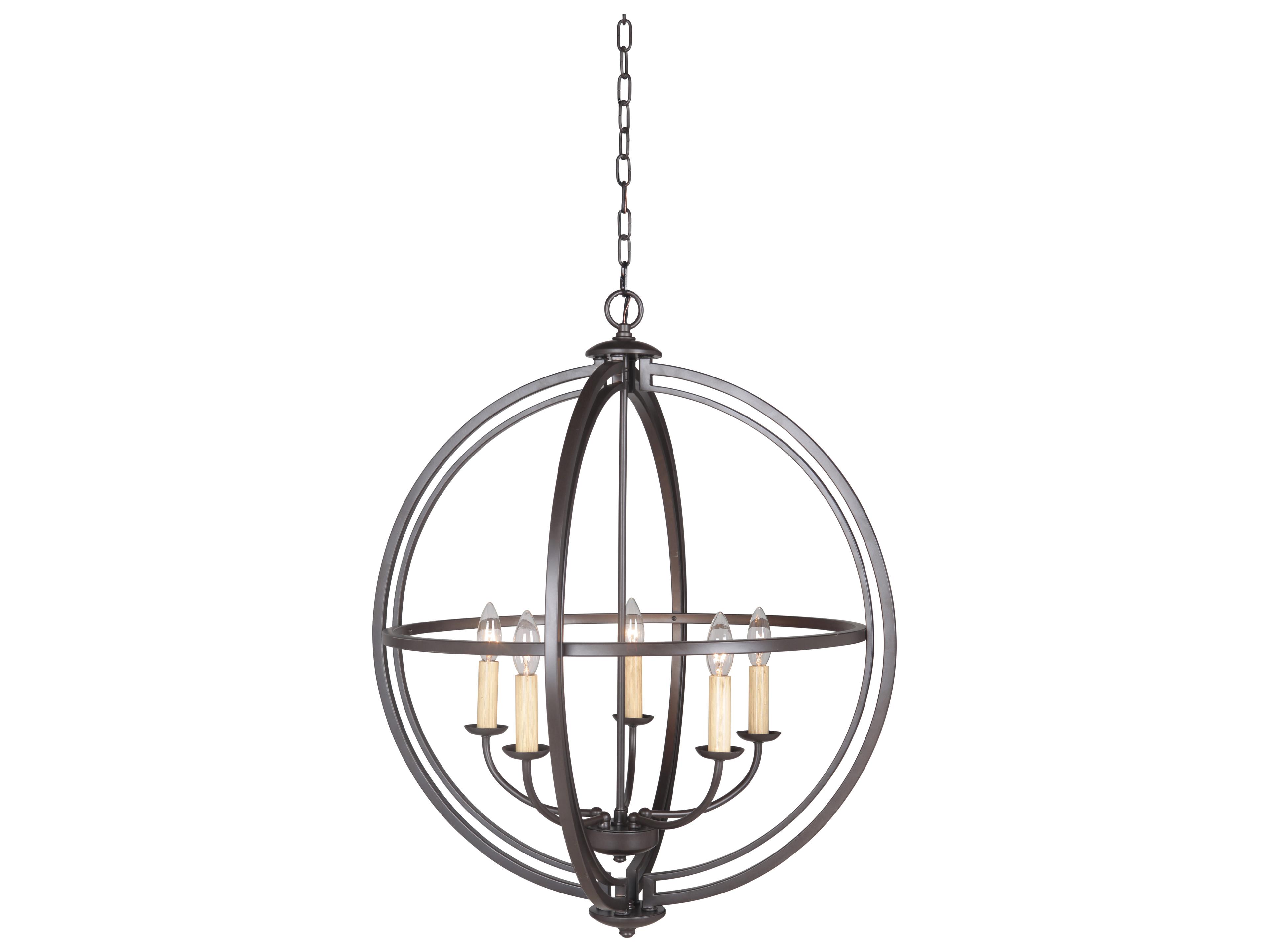 Craftmade Berkeley 5-Light Espresso Bronze Candelabra Globe Chandelier