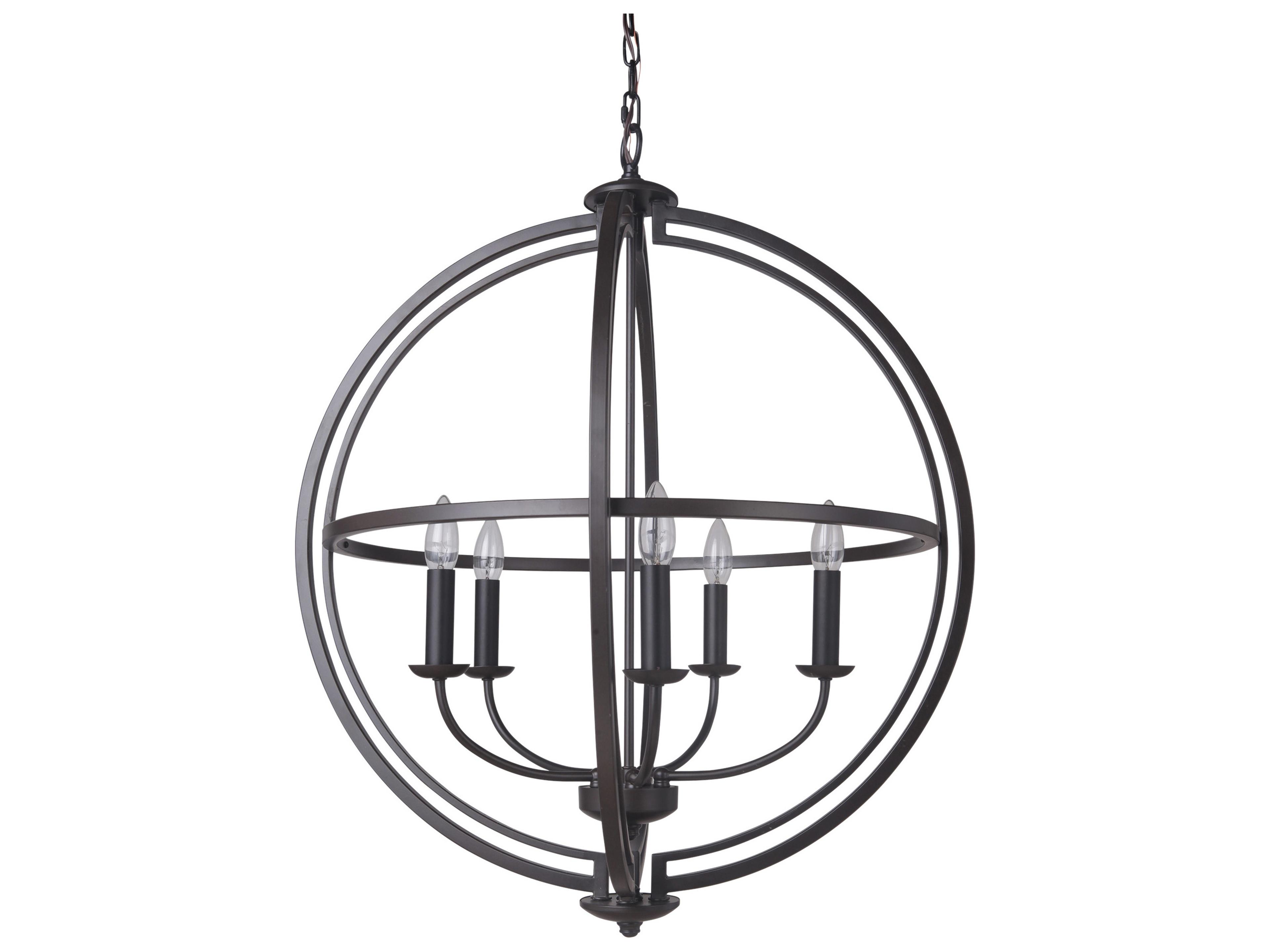 Craftmade Berkeley 5-Light Espresso Bronze Candelabra Globe Chandelier