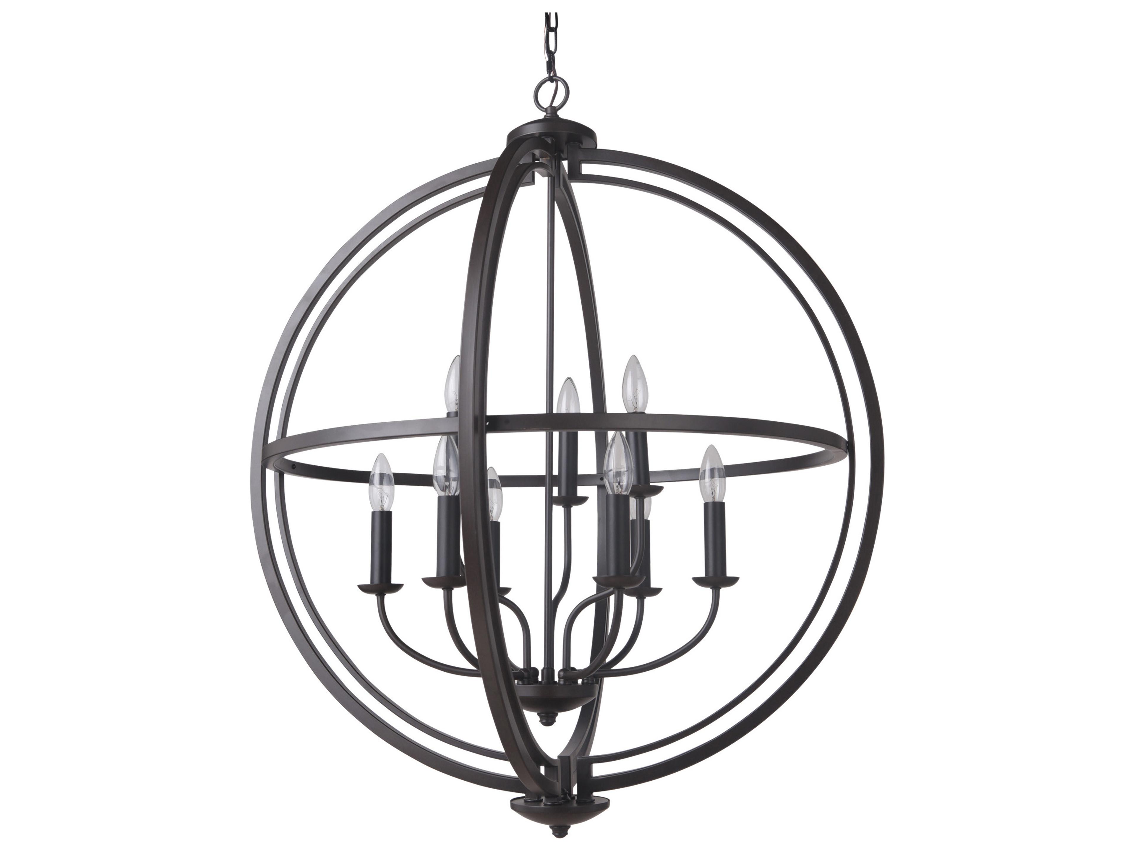 Craftmade Berkeley 9-Light Espresso Bronze Candelabra Globe Chandelier