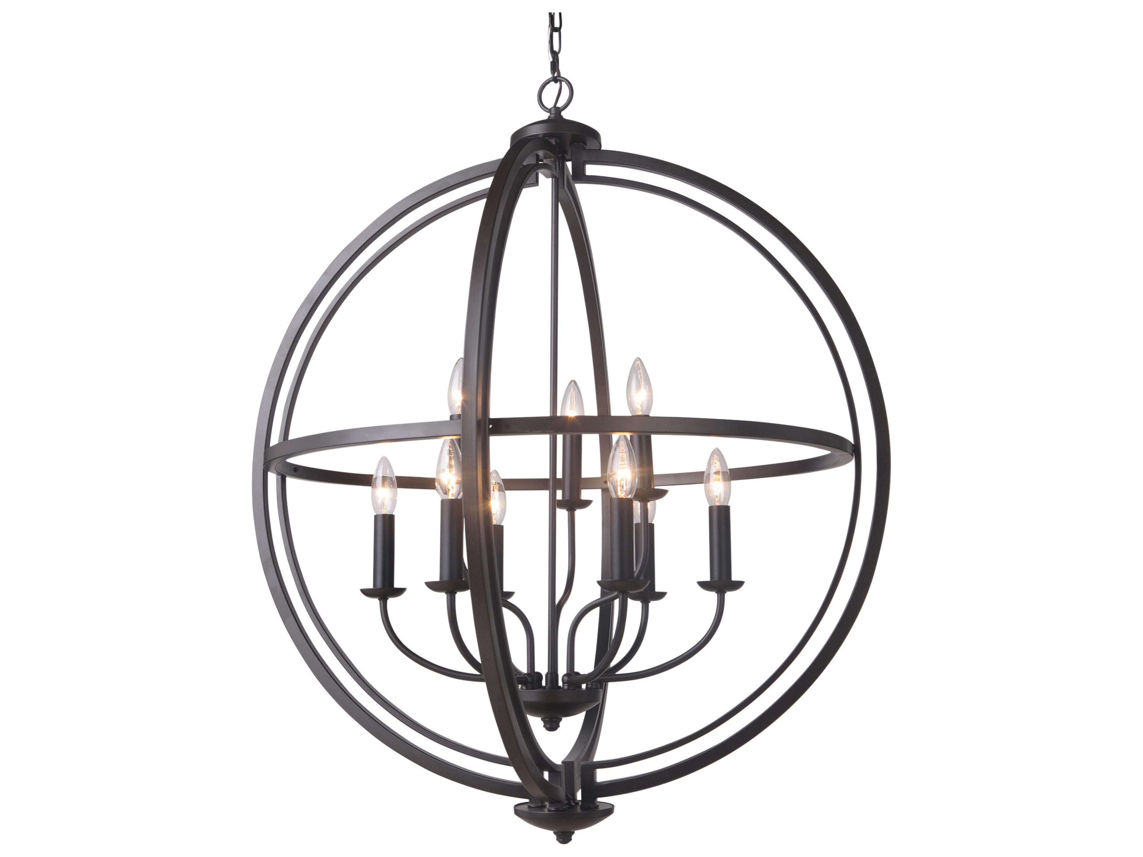 Craftmade Berkeley 9-Light Espresso Bronze Candelabra Globe Chandelier