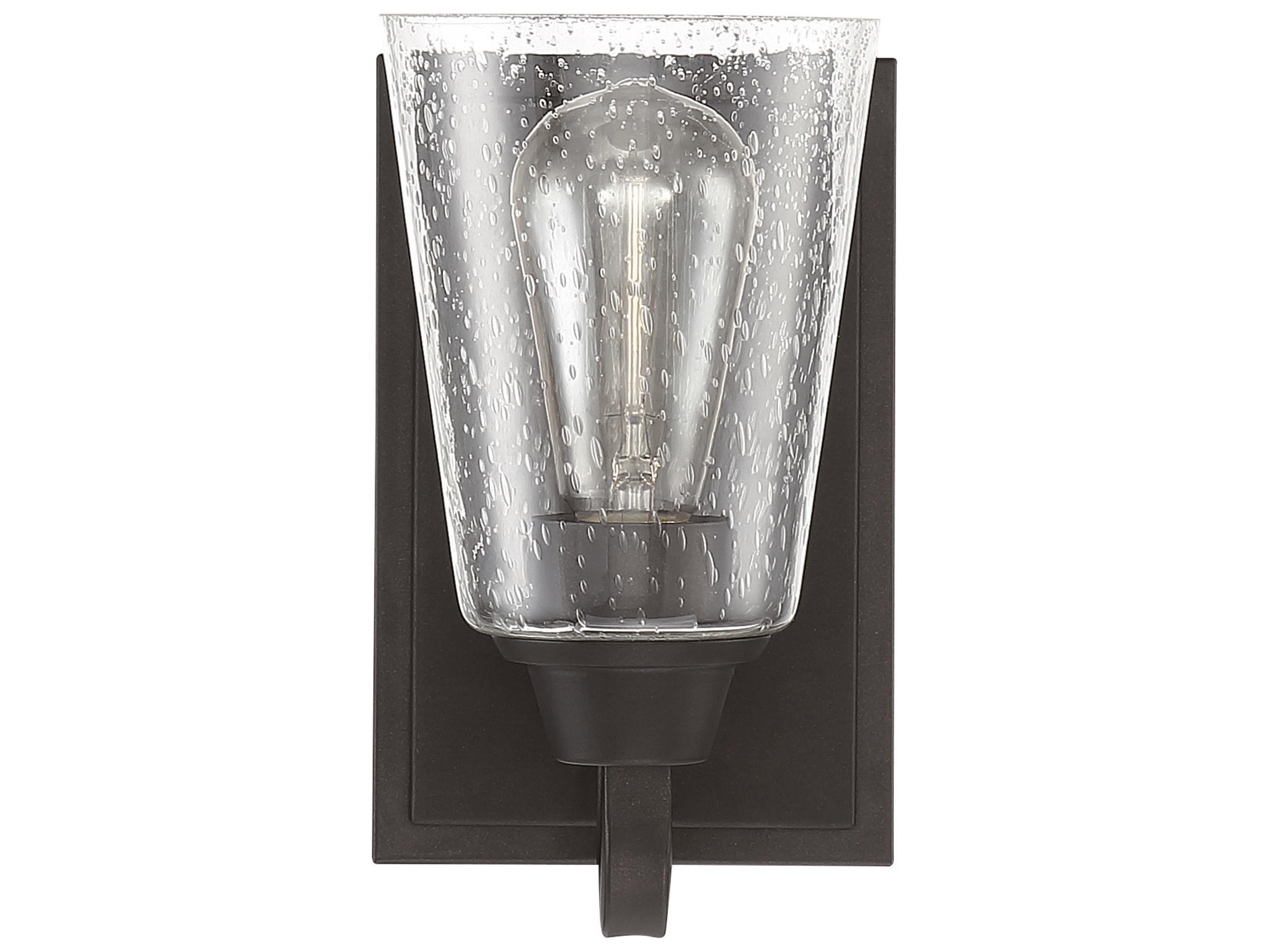 Craftmade Grace 1-Light Espresso Black Glass Wall Sconce