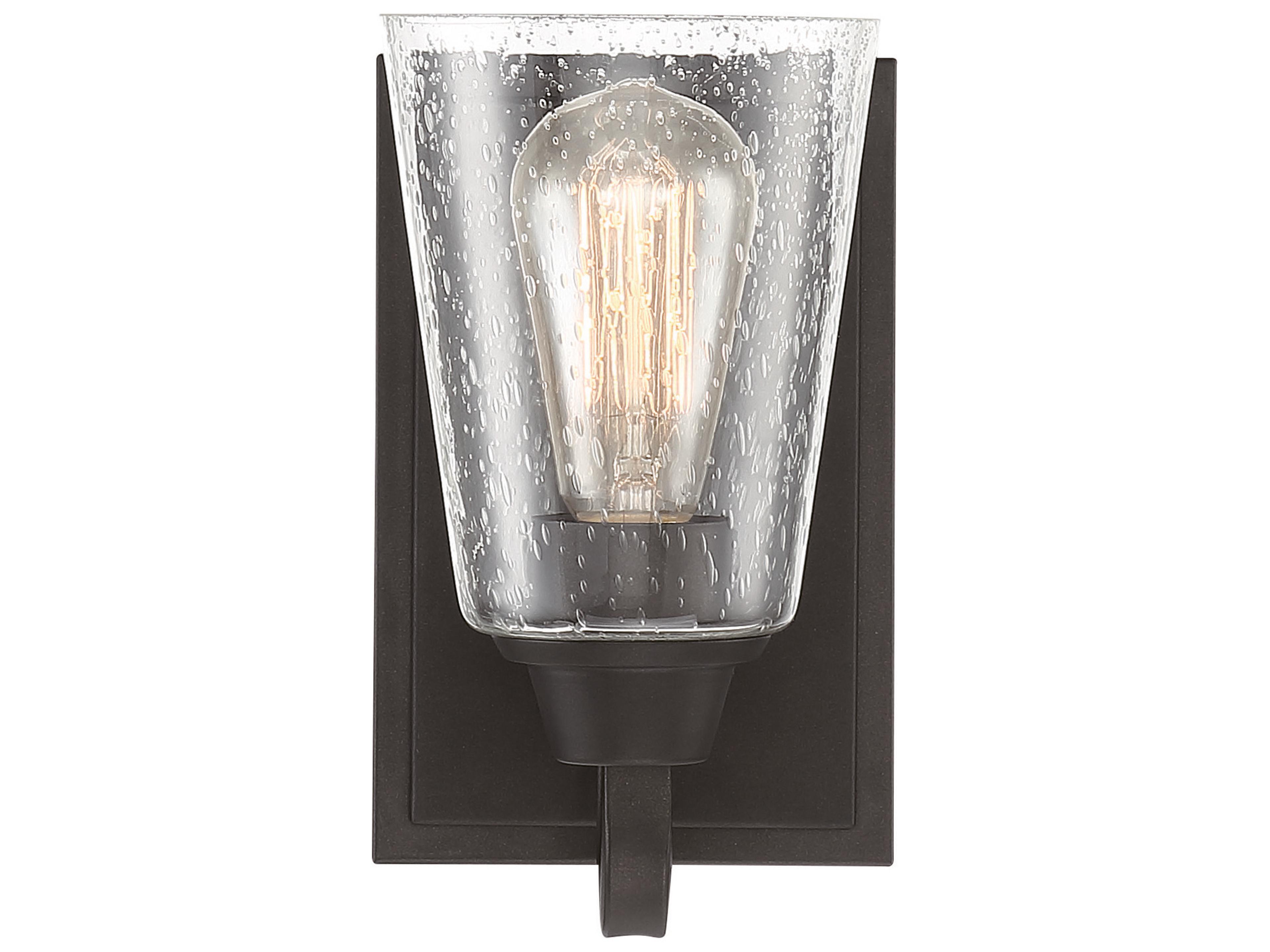 Craftmade Grace 1-Light Espresso Black Glass Wall Sconce