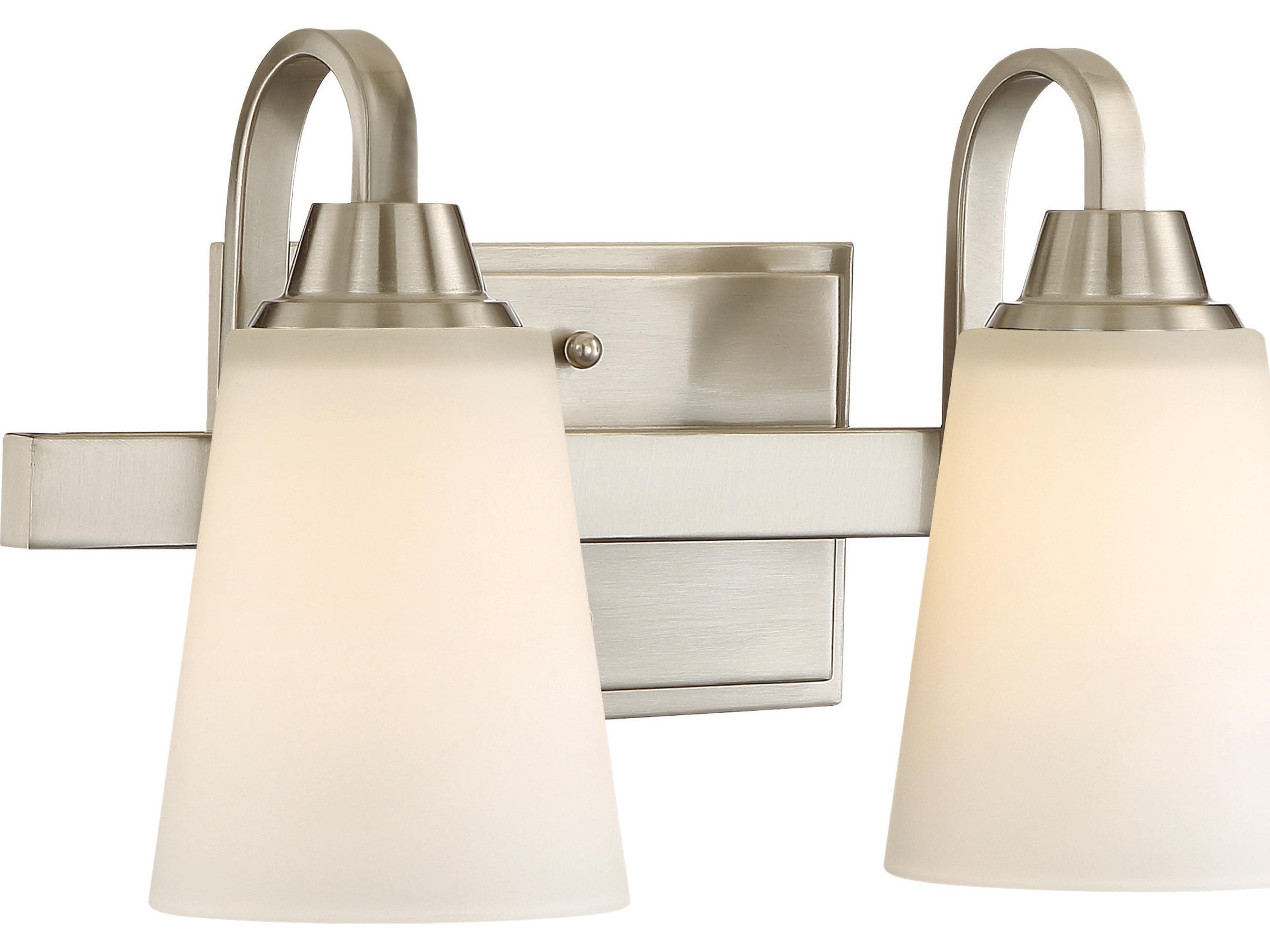 Craftmade Grace 2-Light Brushed Polished Nickel Glass Vanity Light