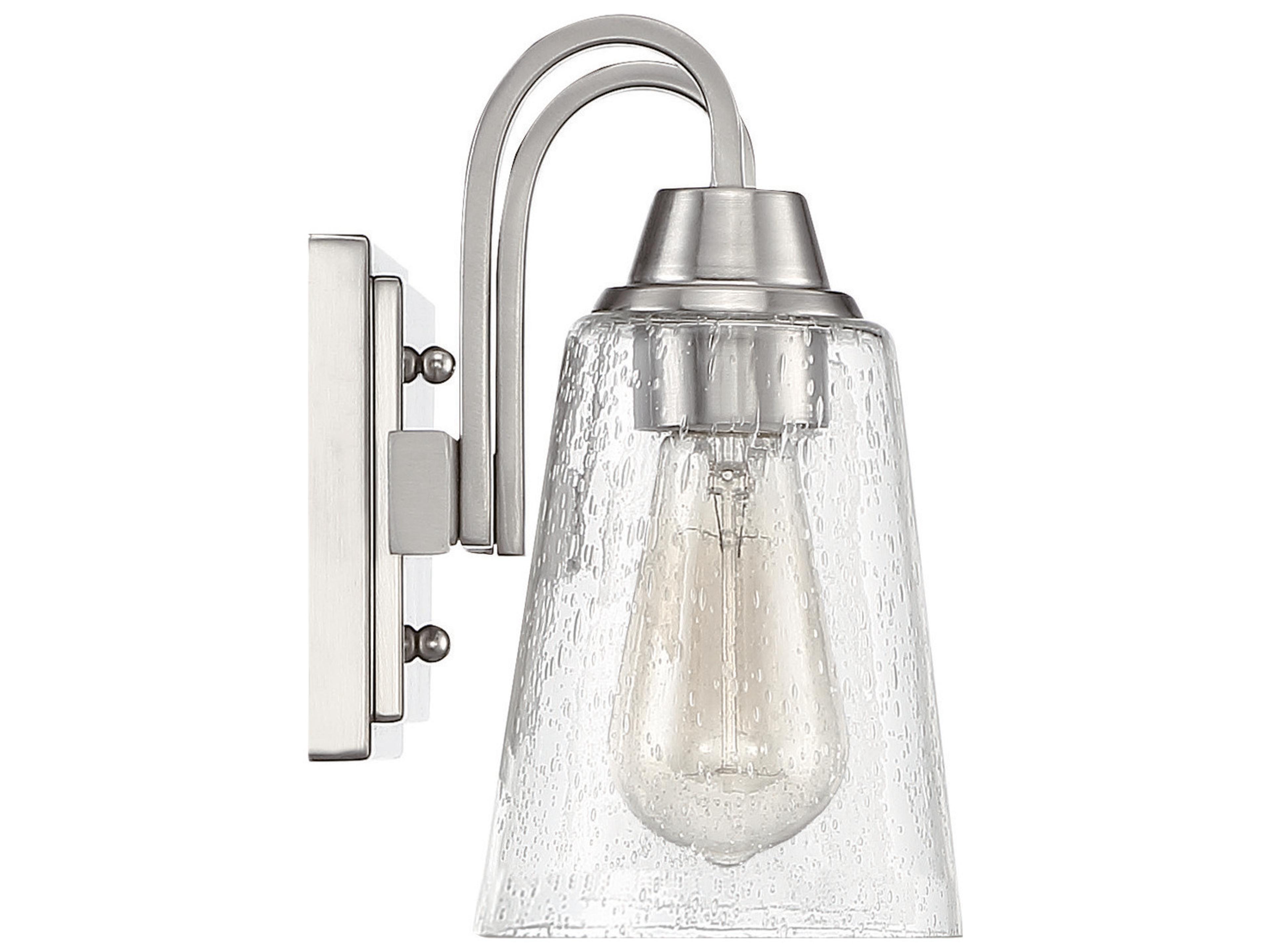 Craftmade Grace 2-Light Brushed Polished Nickel Glass Vanity Light