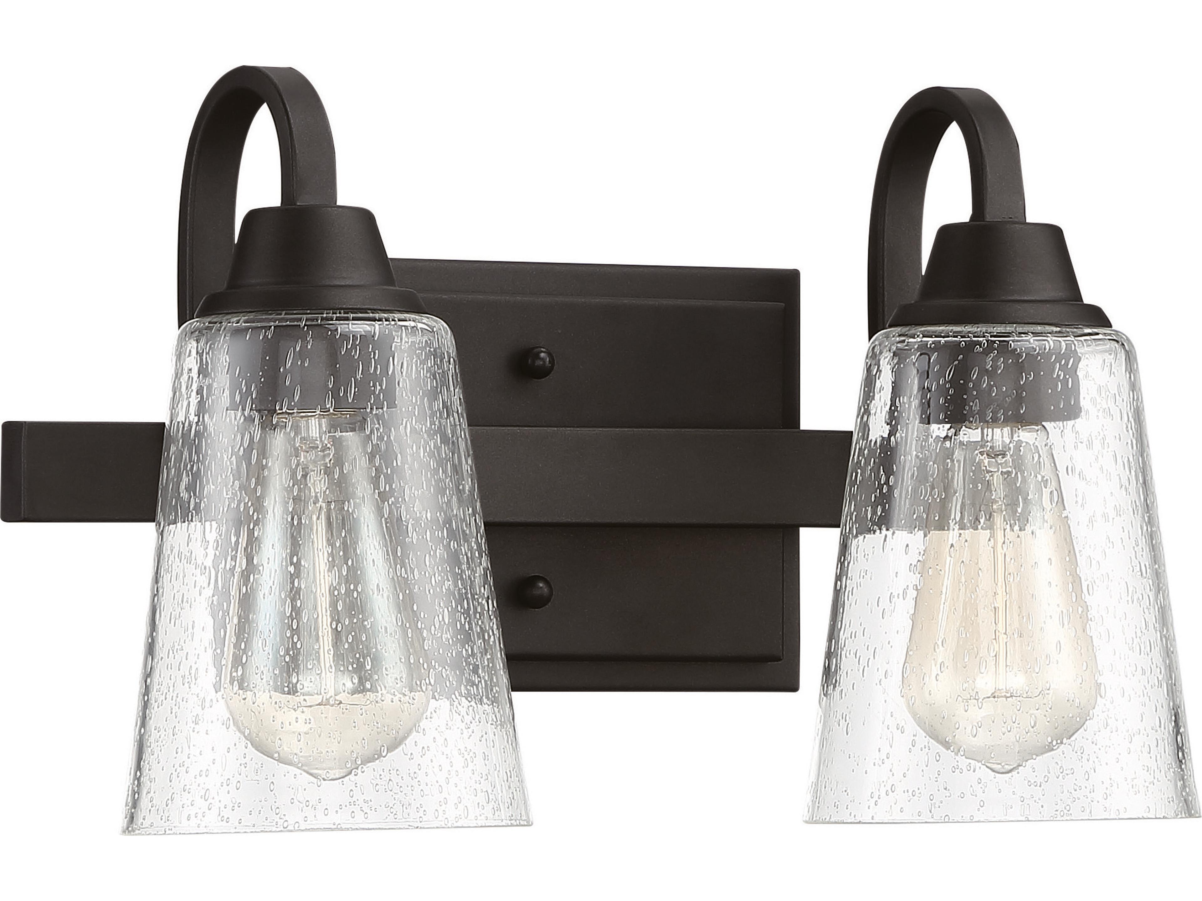 Grace 2-Light Espresso Bronze Glass Vanity Light