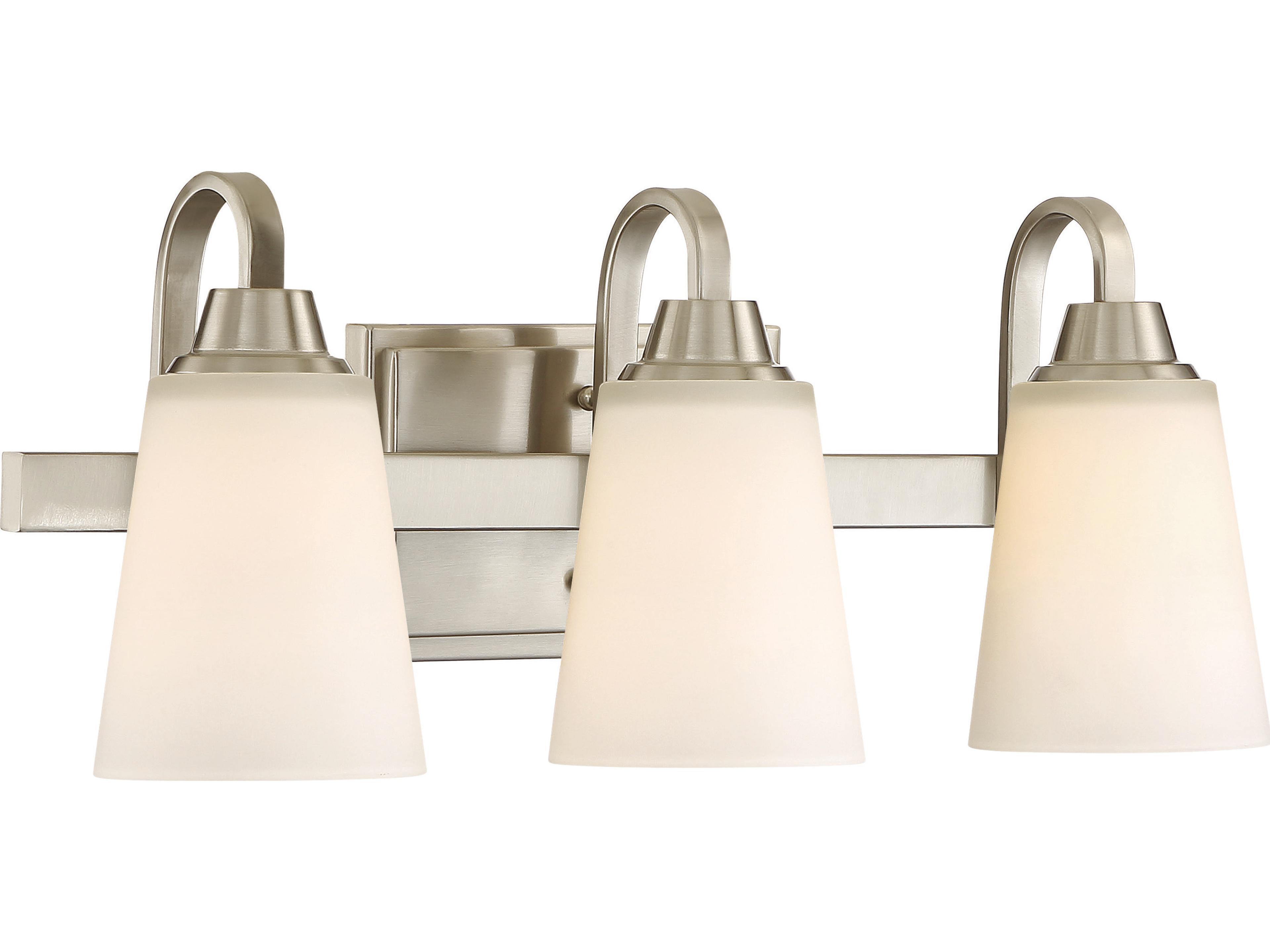 Craftmade Grace 3-Light Brushed Polished Nickel Glass Vanity Light