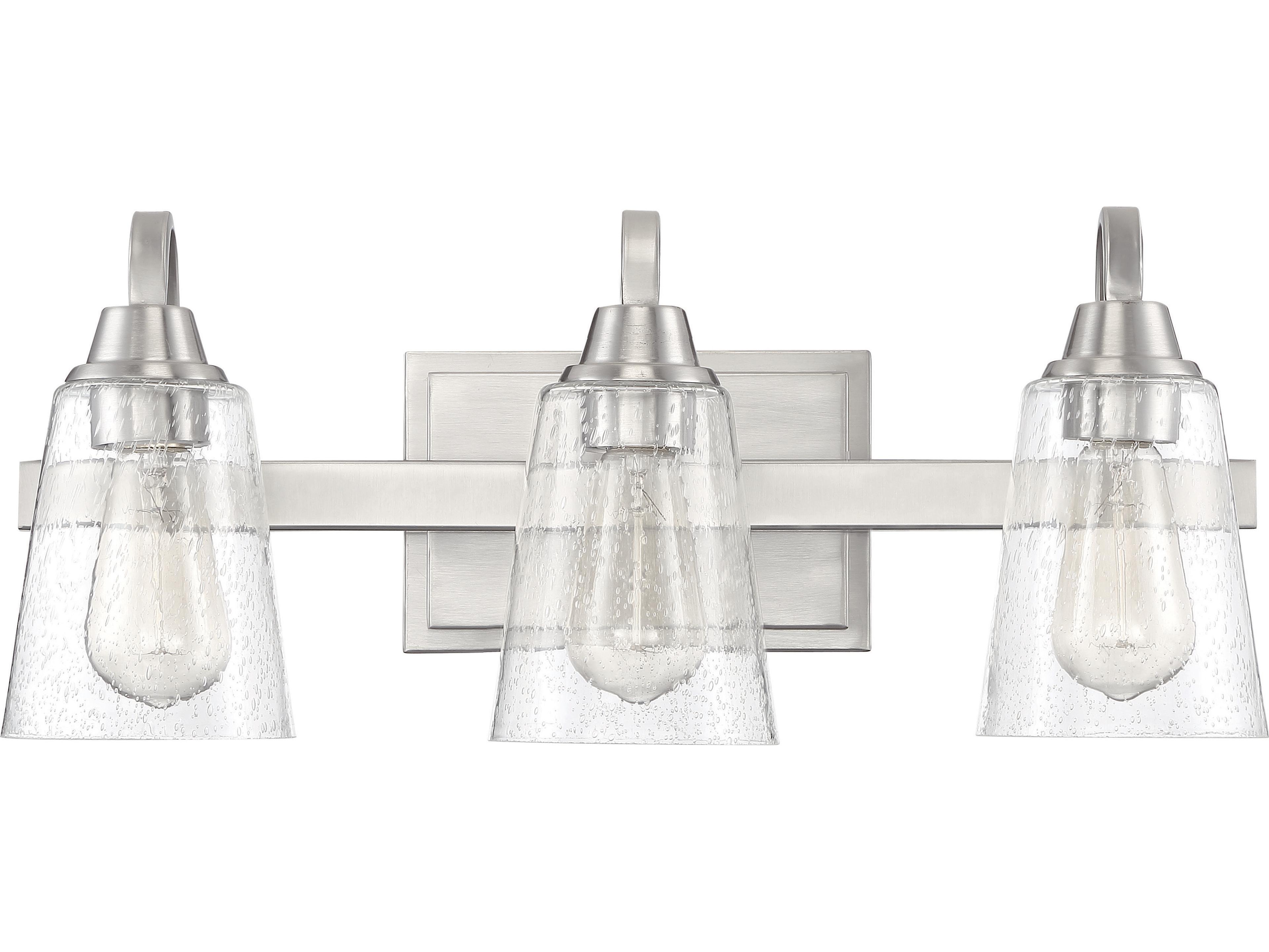 Craftmade Grace 3-Light Brushed Polished Nickel Glass Vanity Light