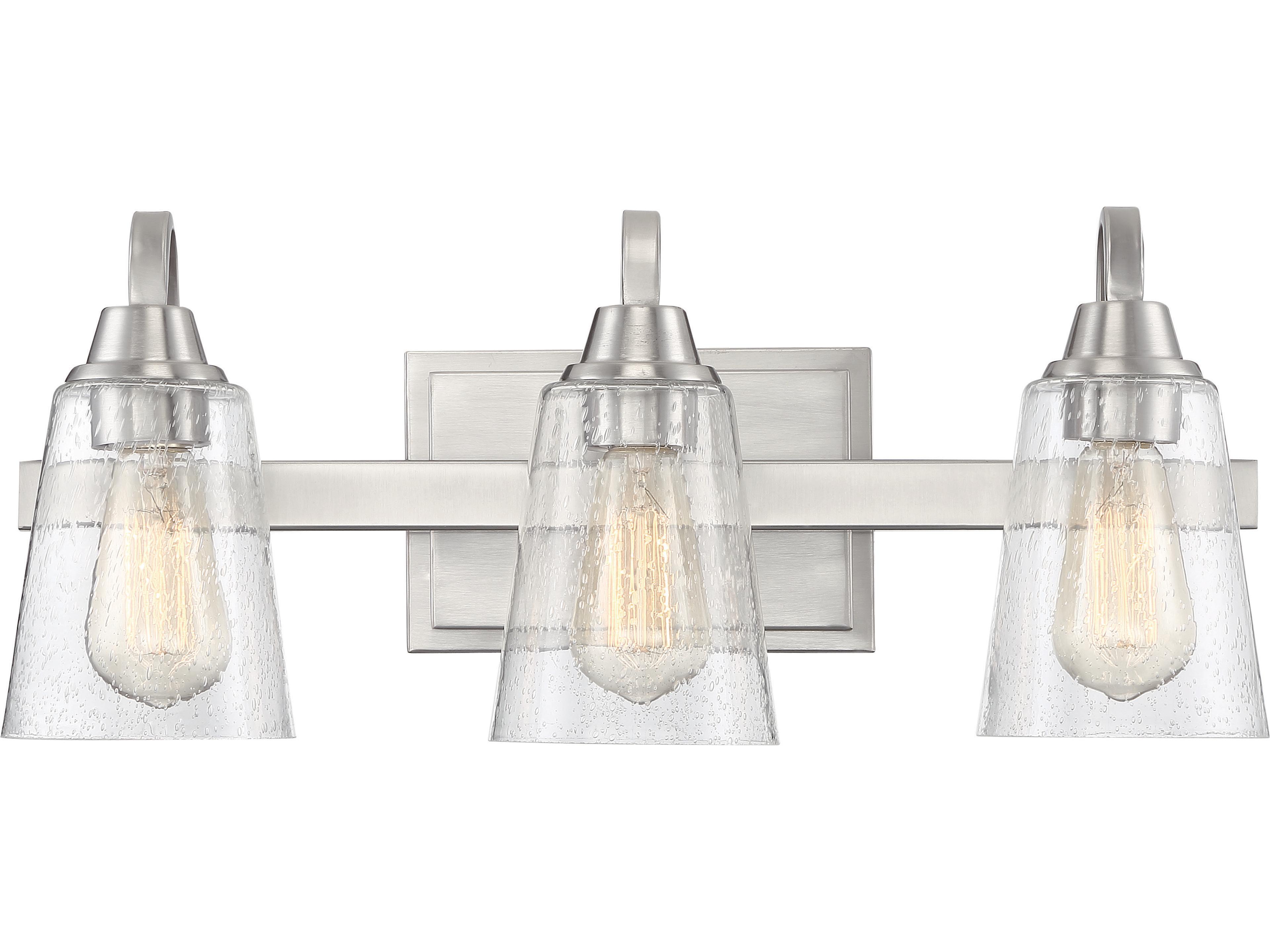 Craftmade Grace 3-Light Brushed Polished Nickel Glass Vanity Light