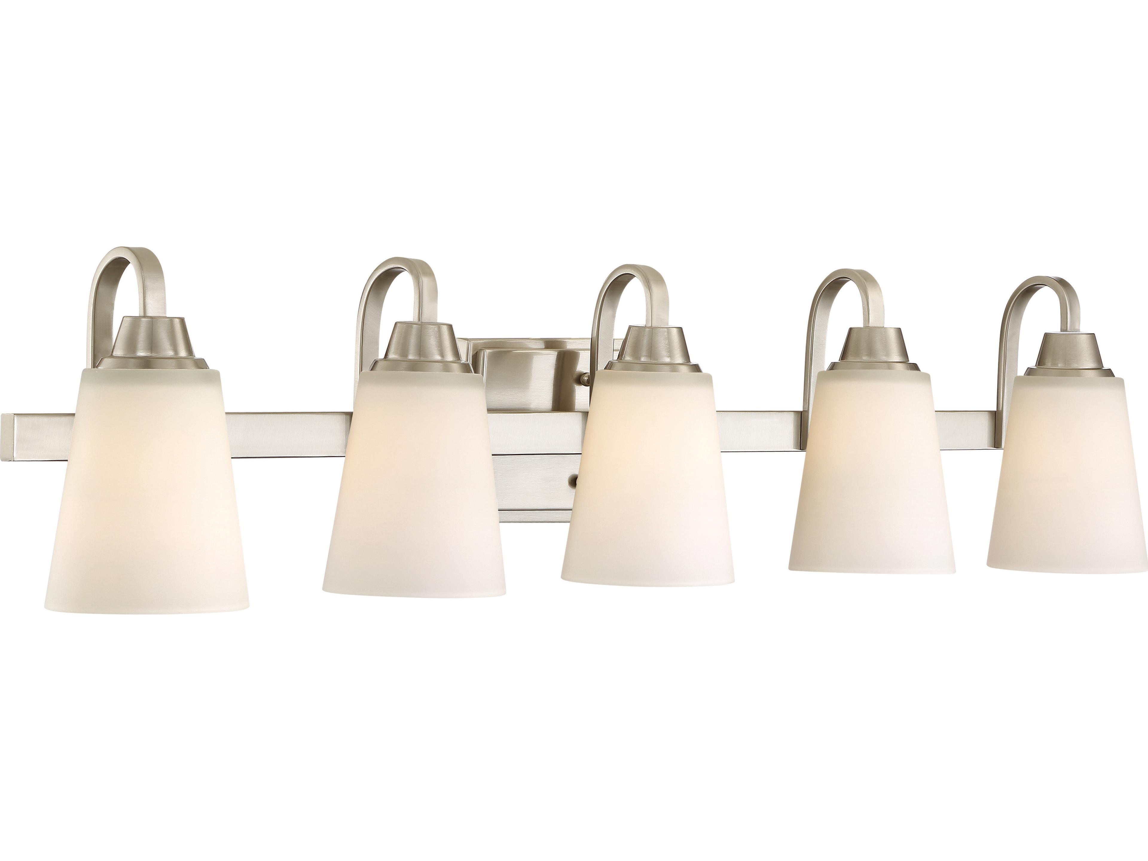 Craftmade Grace 5-Light Brushed Polished Nickel Glass Vanity Light
