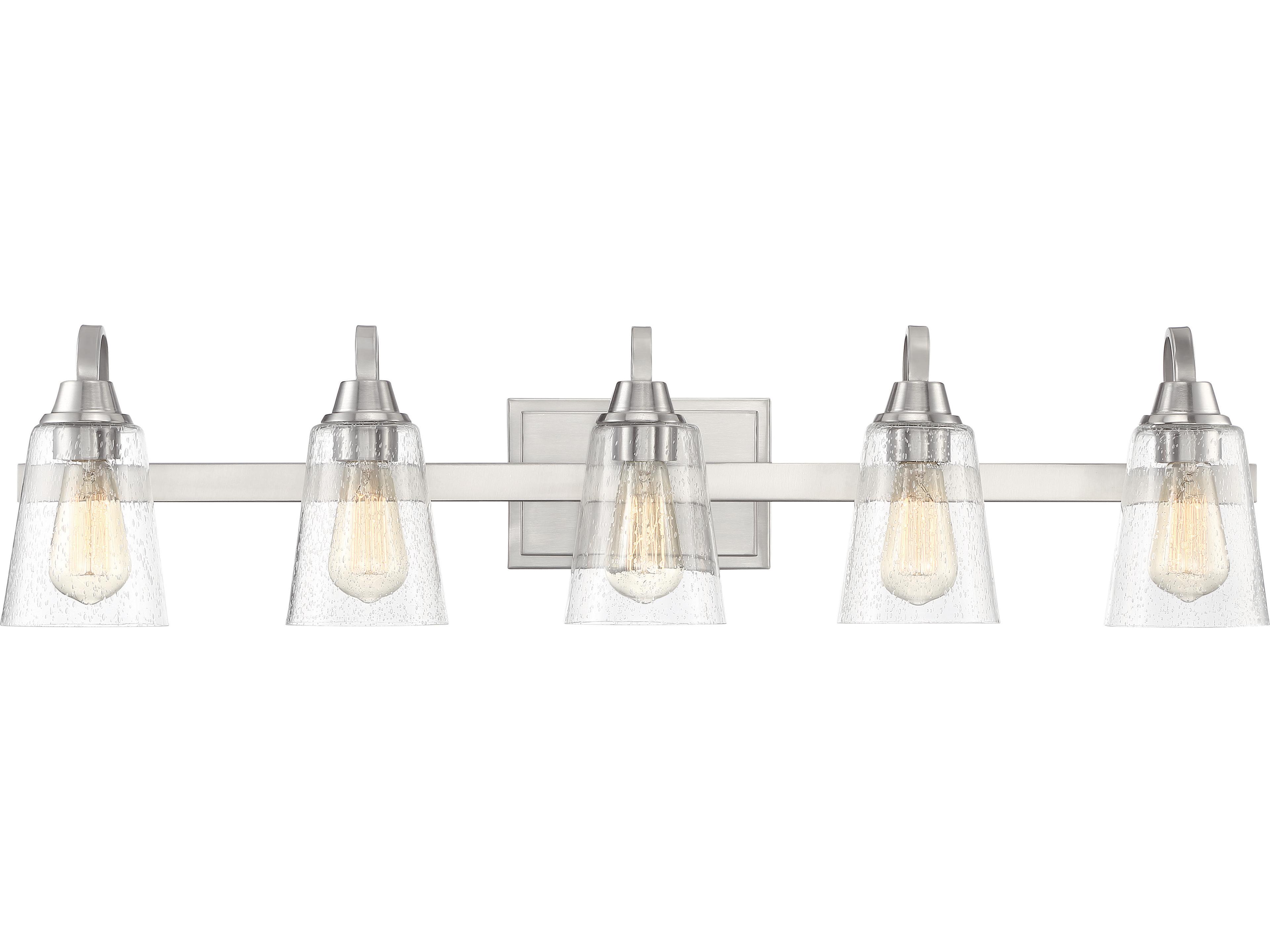 Craftmade Grace 5-Light Brushed Polished Nickel Glass Vanity Light