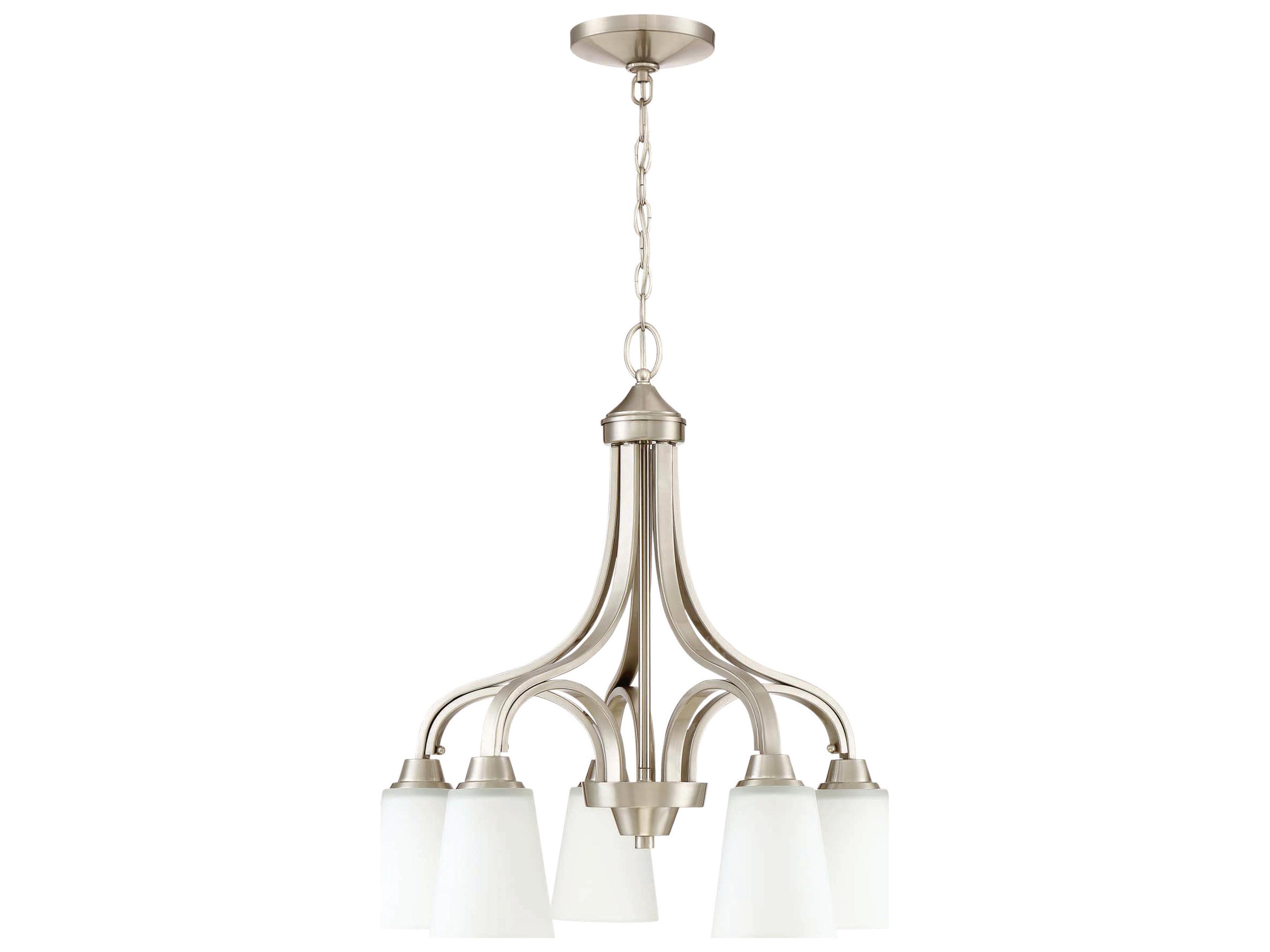 Grace 5-Light Brushed Polished Nickel Glass Bell Chandelier
