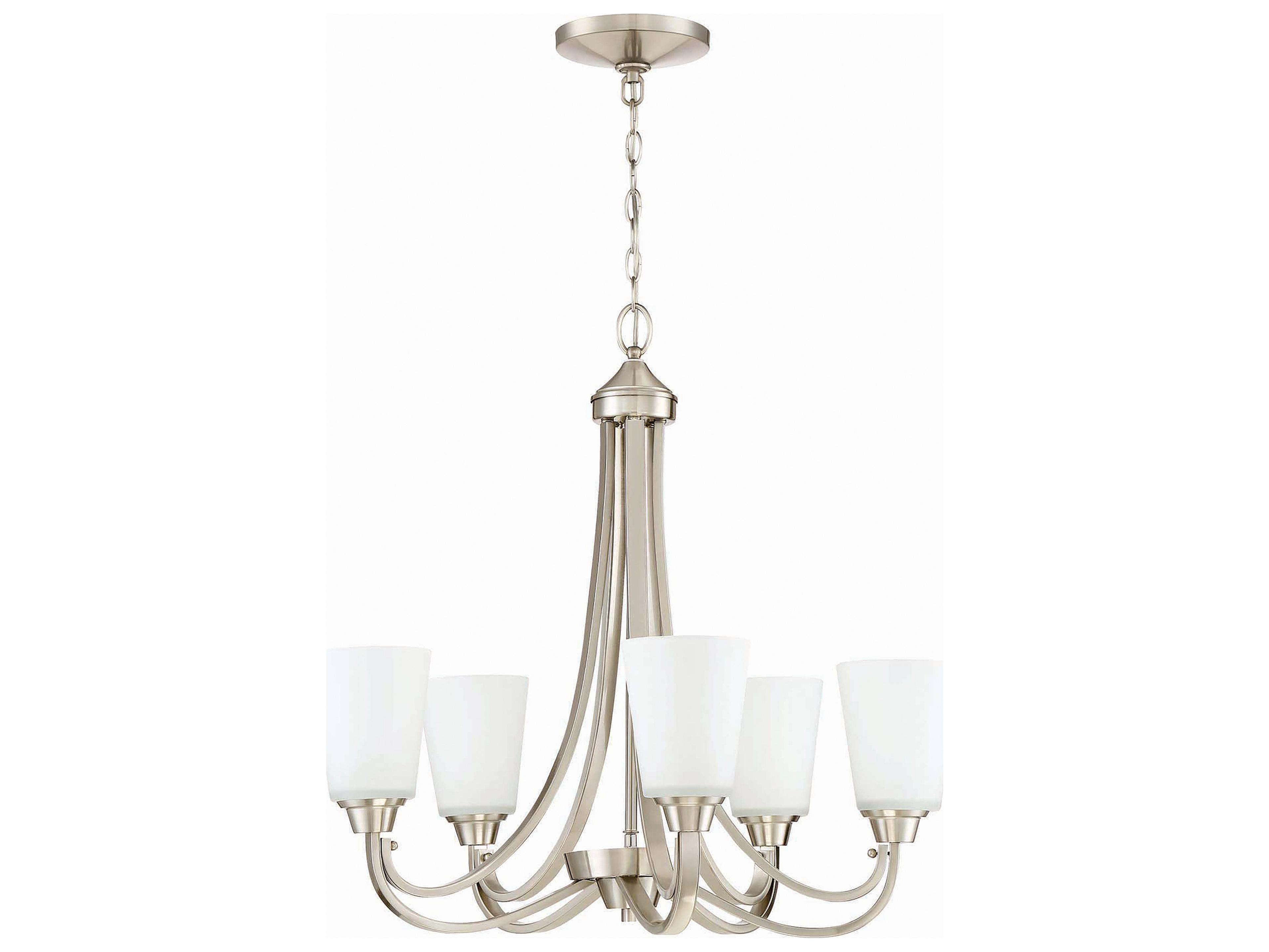Grace 5-Light Brushed Polished Nickel Glass Bell Chandelier