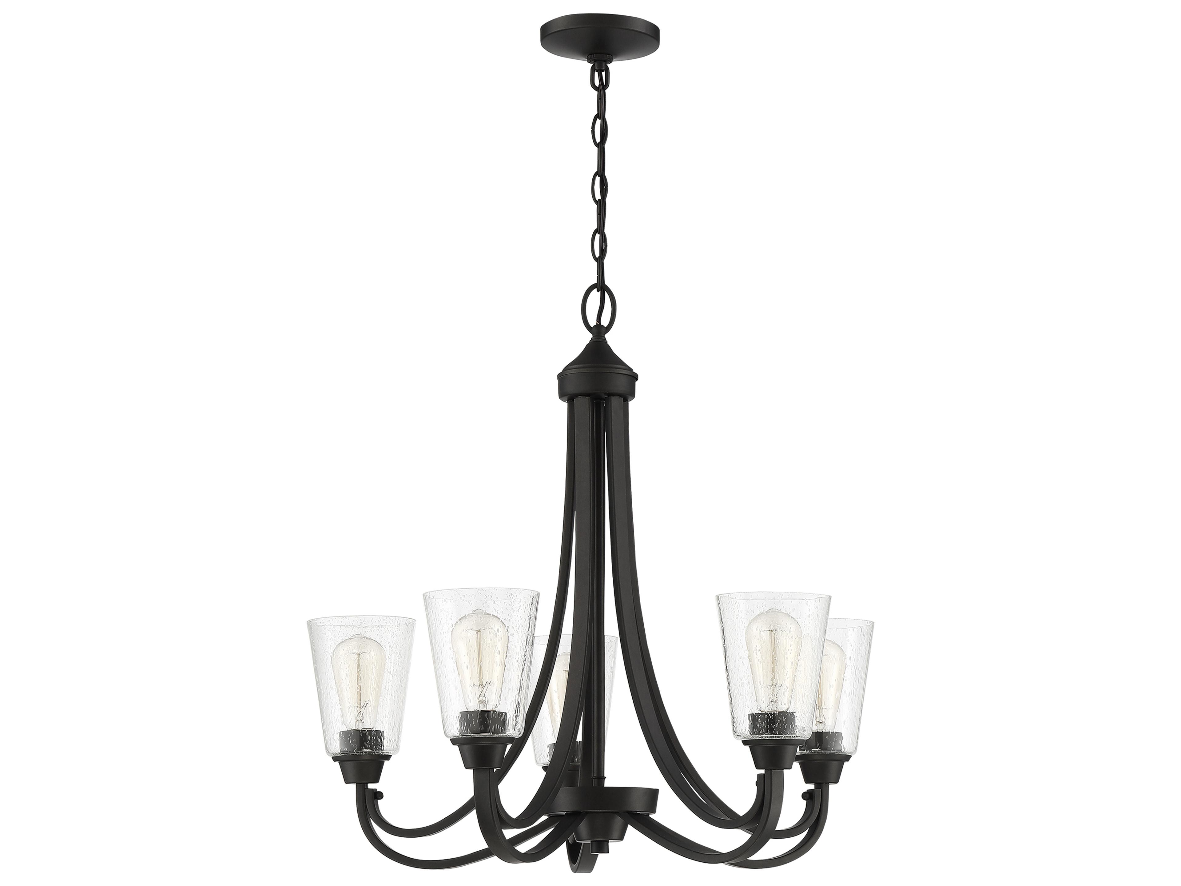 Grace 5-Light Chandelier in Espresso with Clear Seeded Glass