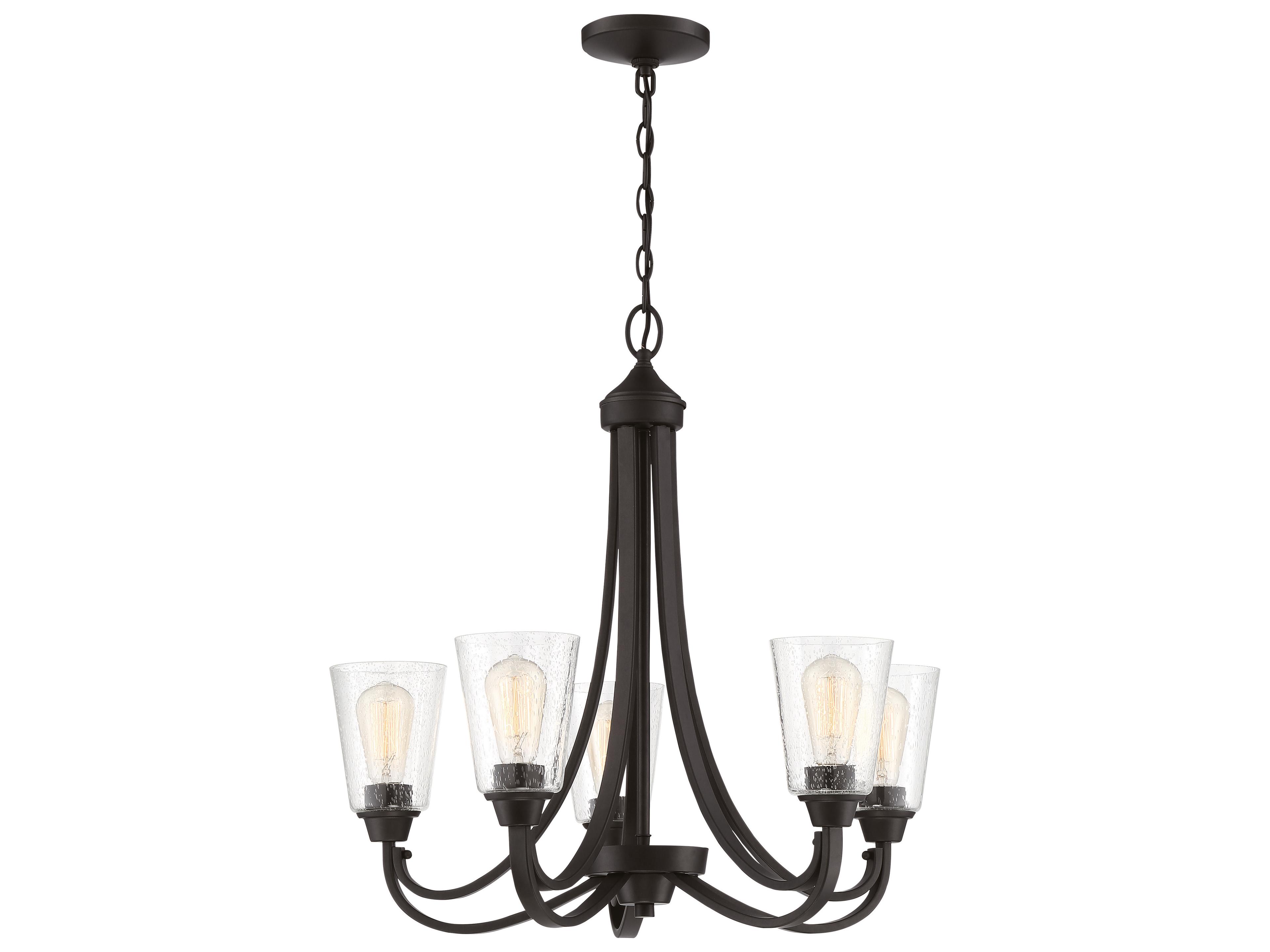 Craftmade Grace 5-Light Espresso Bronze Glass Bell Chandelier