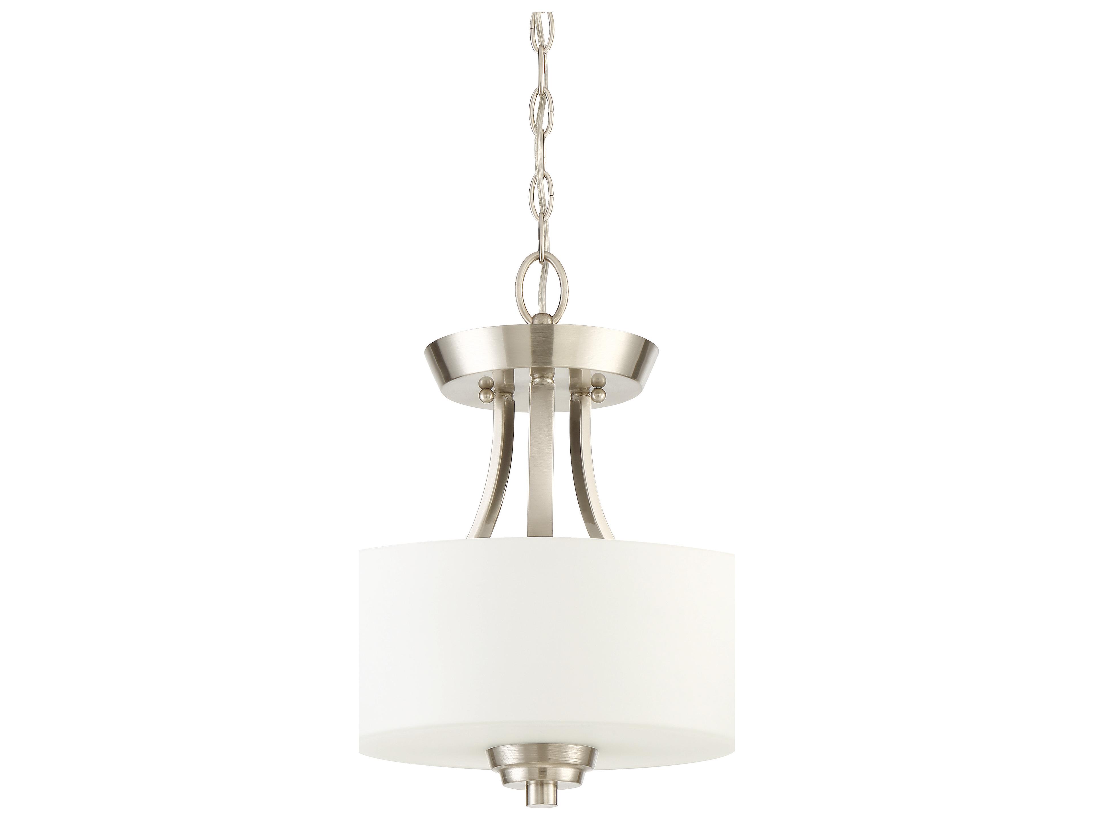 Craftmade Grace 2-Light Brushed Polished Nickel Glass Semi Flush Mount