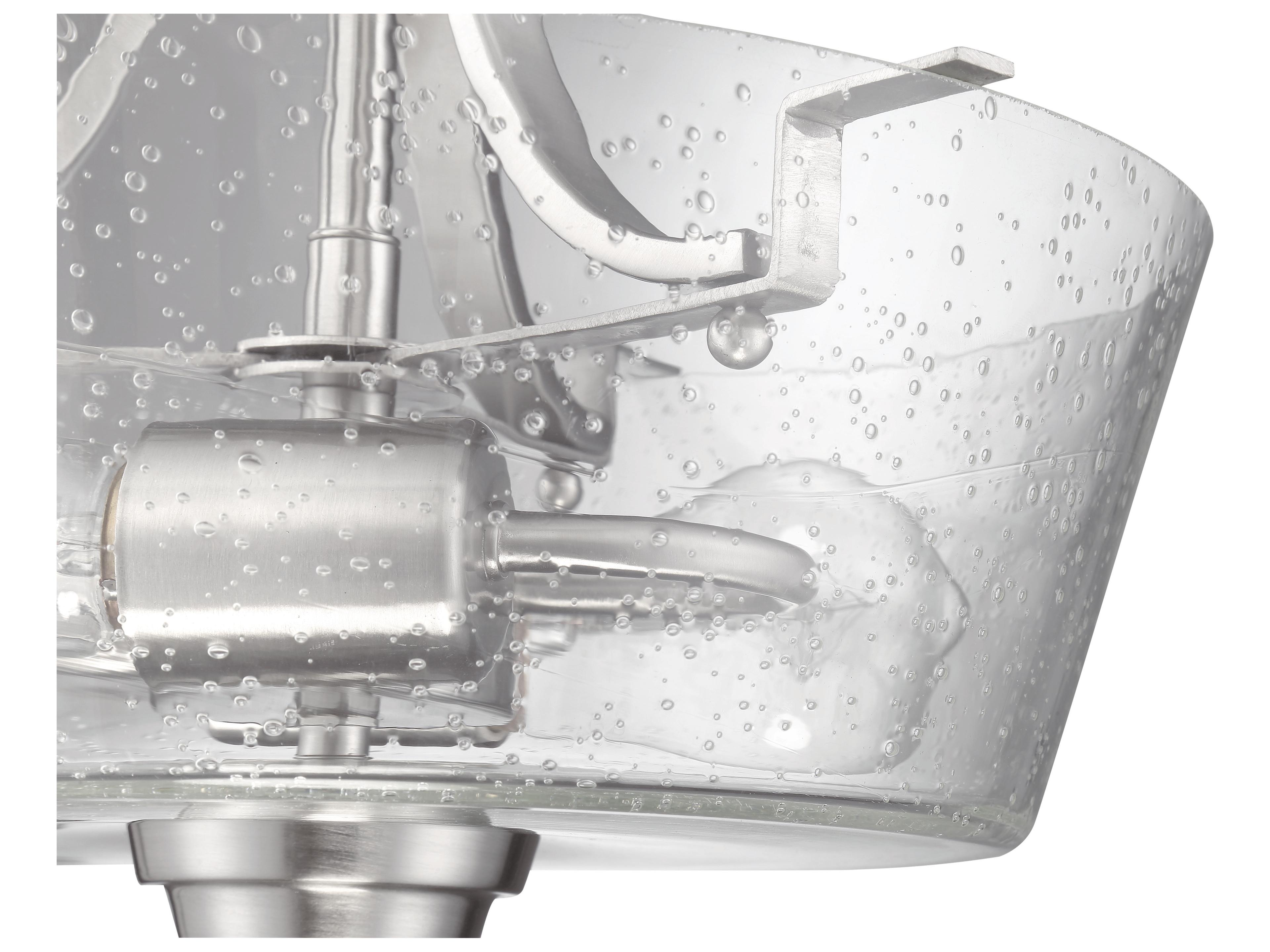 Craftmade Grace 2-Light Brushed Polished Nickel Glass Semi Flush Mount