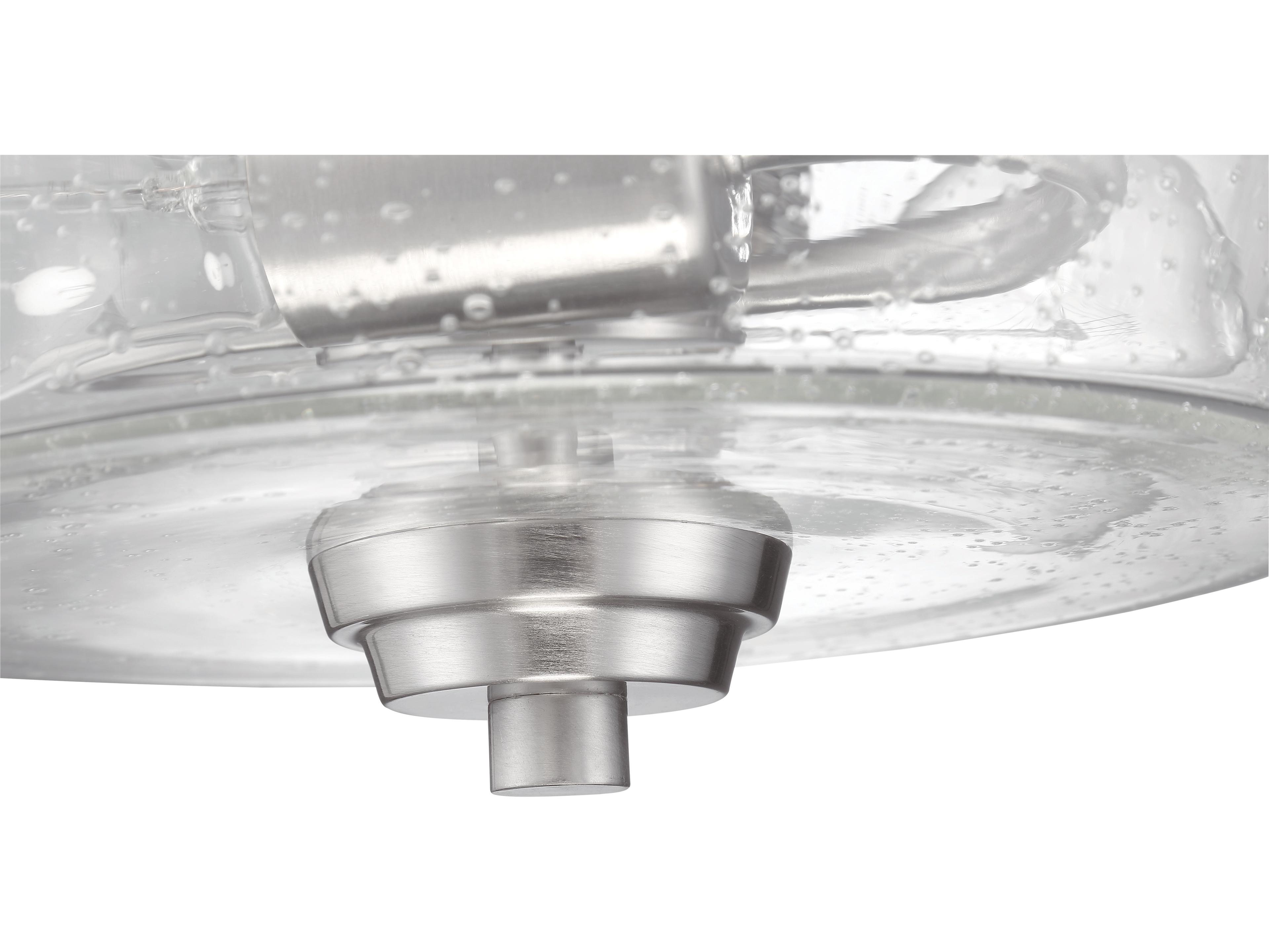 Craftmade Grace 2-Light Brushed Polished Nickel Glass Semi Flush Mount